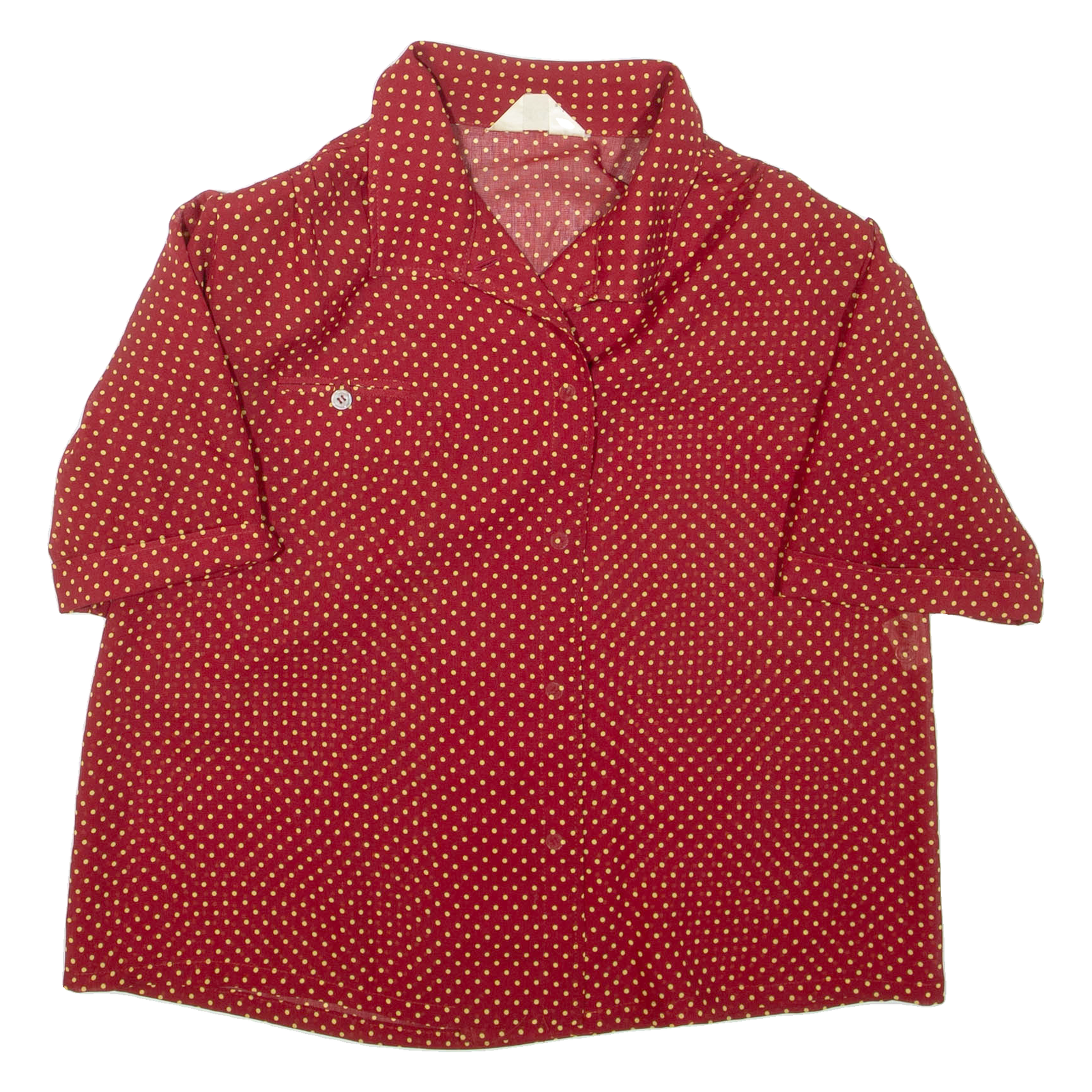 Womens Printed Blouse Red Collared Spotted L Refurbished - N/A refurbished available on Cerqular