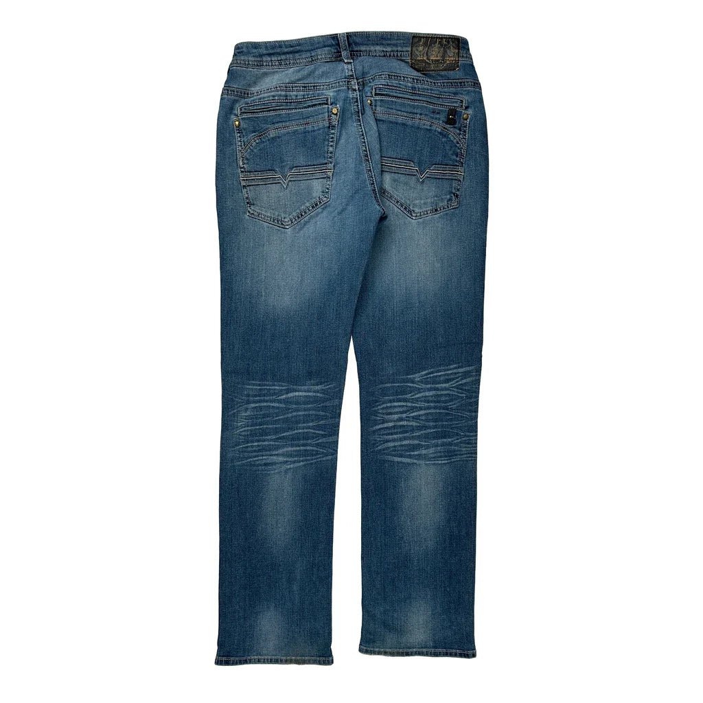 Unbranded Slim Fit Jeans - 32W 30L Blue Cotton Refurbished - Thrifted (note: this is a term often used to describe second- refurbished available on Cerqular