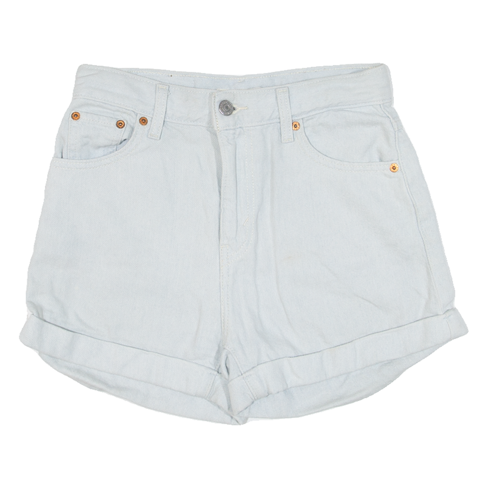 LEVI'S A-line Mom Womens Denim Shorts White Relaxed XXS W24 Refurbished - N/A refurbished available on Cerqular