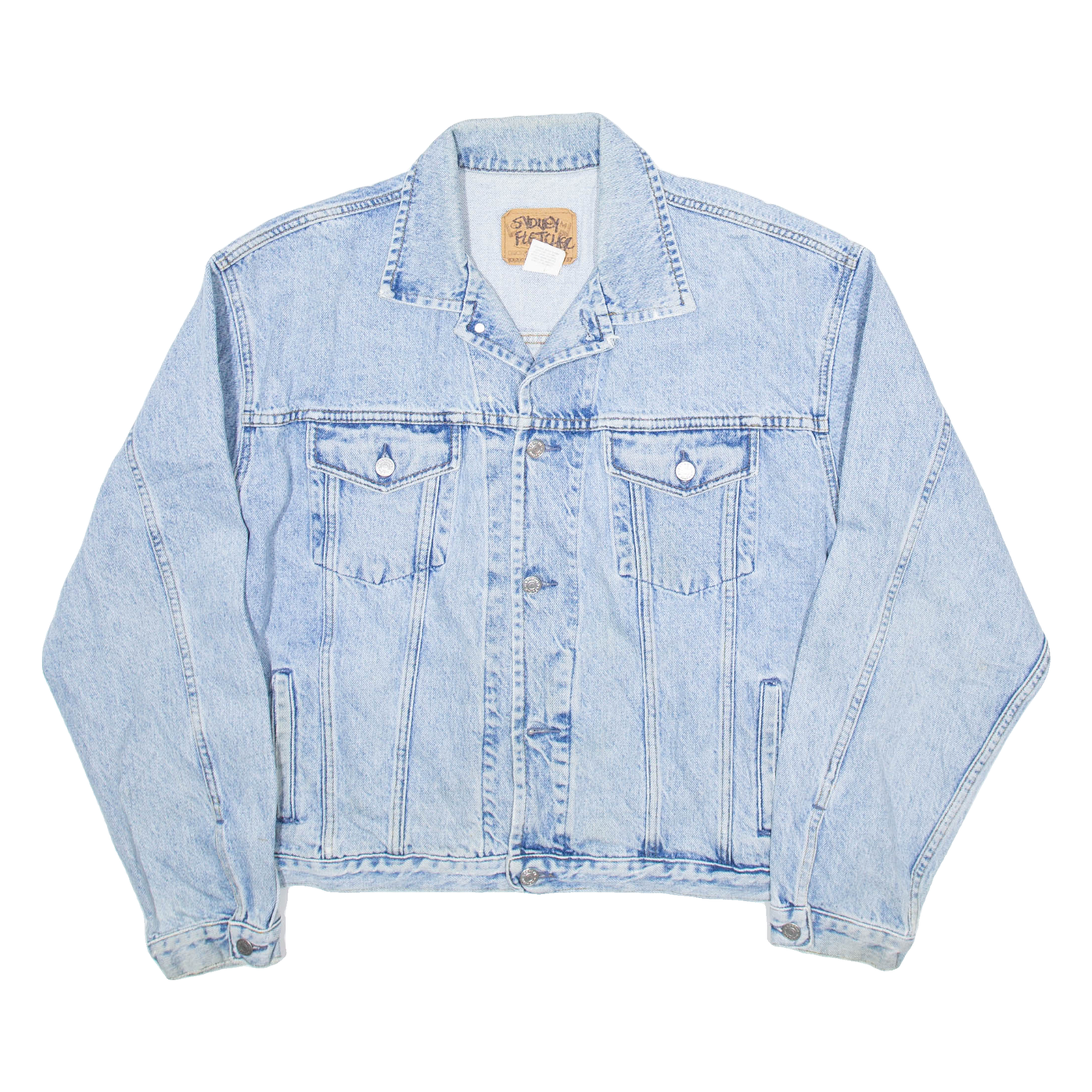 SYDNEY FLETCHER Mens Denim Jacket Blue L Refurbished - N/A refurbished available on Cerqular
