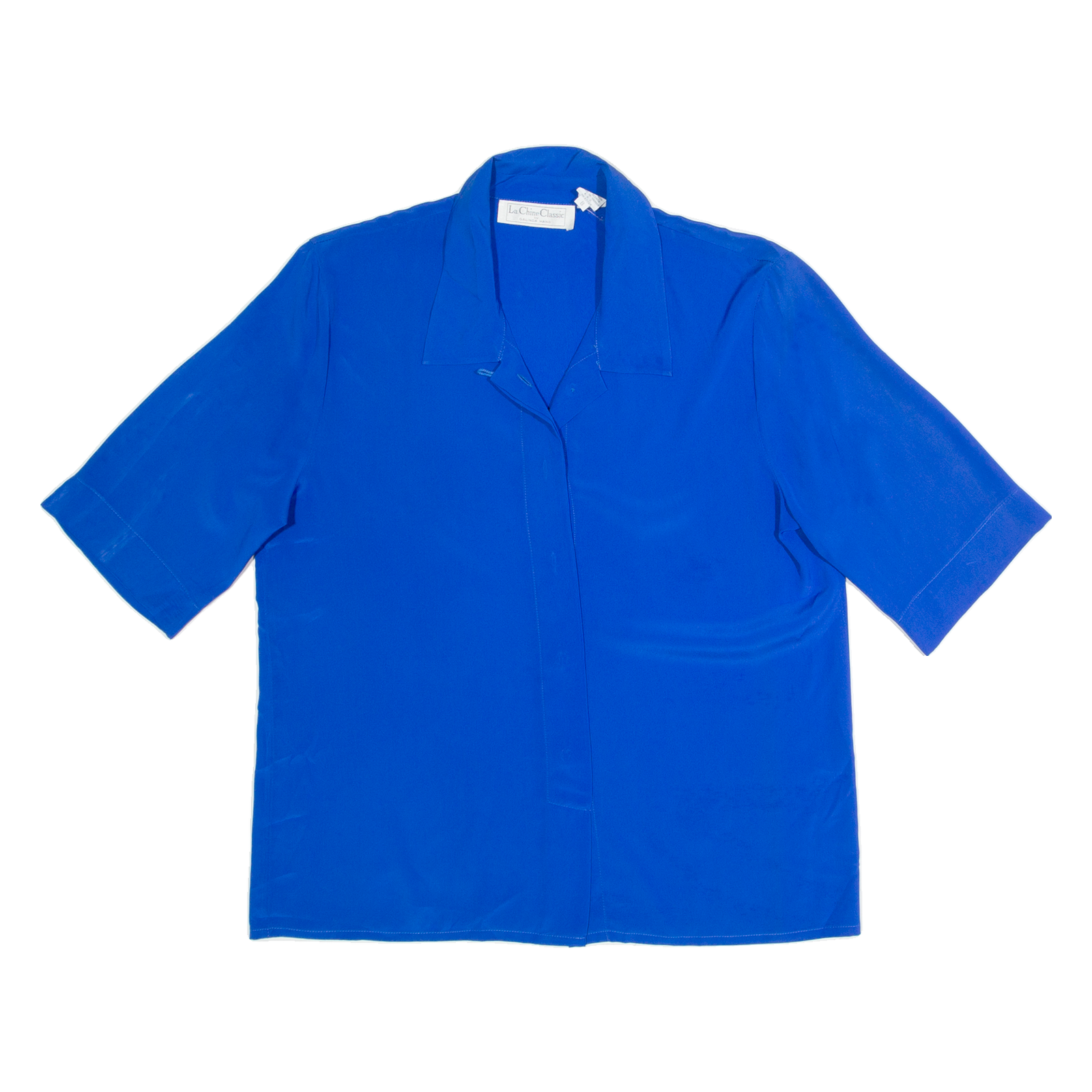 LE CHINE CLASSIC Womens Blouse Shirt Blue Collared S Refurbished - N/A refurbished available on Cerqular