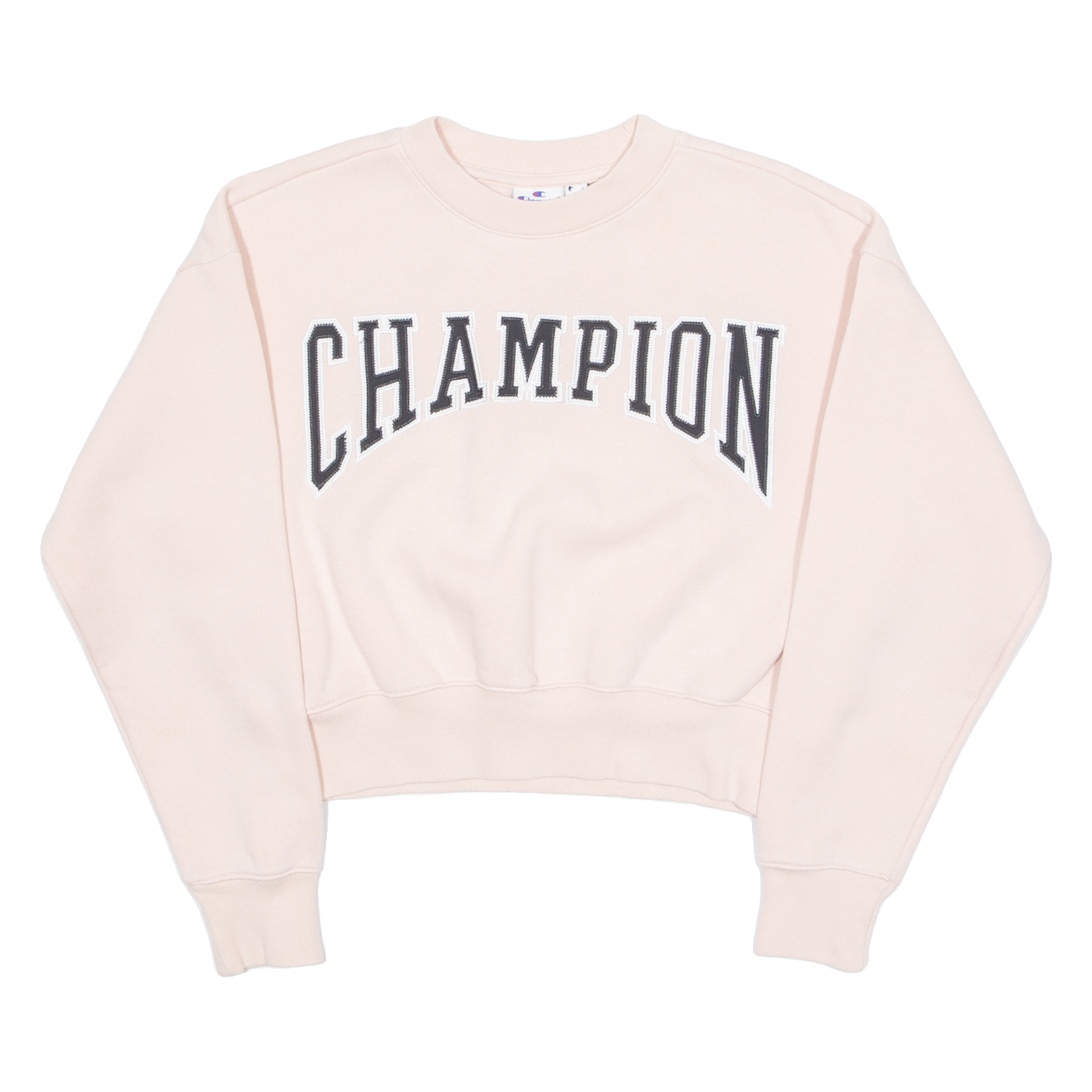 CHAMPION Cropped Womens Sweatshirt Pink Crew Neck XS Refurbished - N/A refurbished available on Cerqular