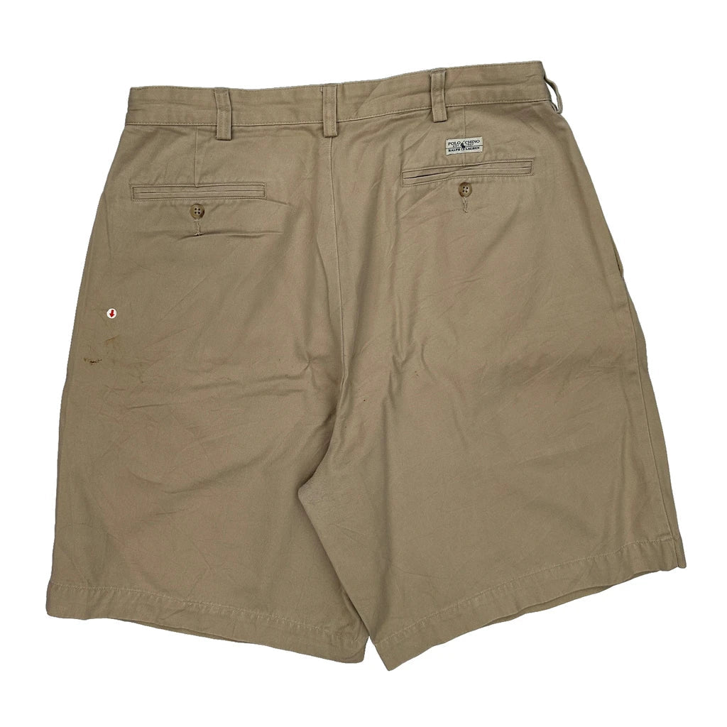 Polo By Ralph Lauren Chino Shorts - 33W 9L Beige Cotton Refurbished - Thrifted (note: this is a term often used to describe second- refurbished available on Cerqular
