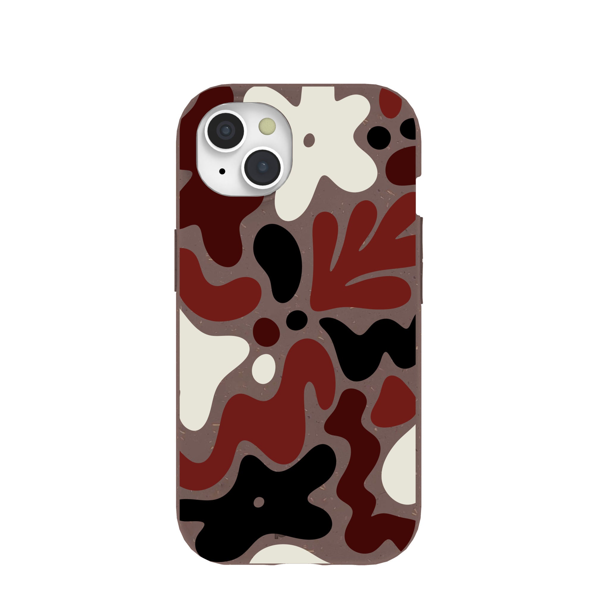 Chocolate Brown Earthy Curves iPhone 15 Case Refurbished - Pela Case refurbished available on Cerqular