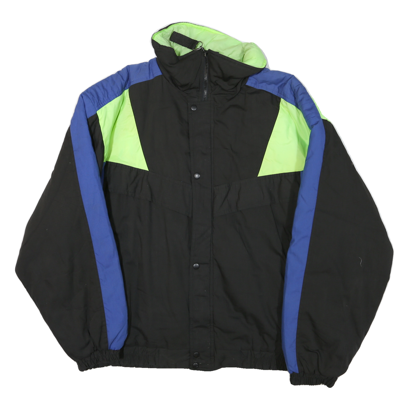 DISCOVERY CIRCLE Mens Black & Blue Jacket 2XL Polyester Blend Zip Cold Weather Refurbished - N/A refurbished available on Cerqular