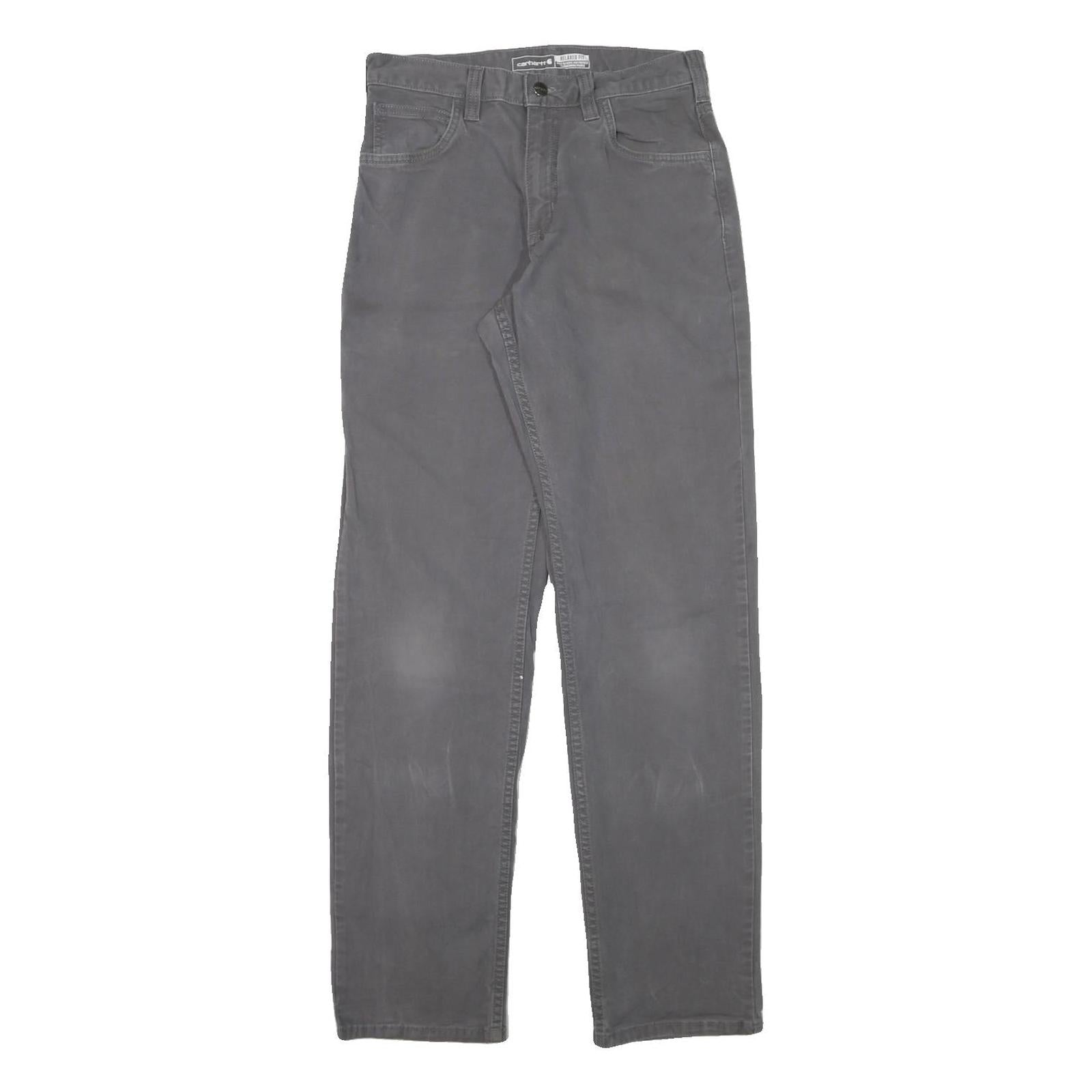 CARHARTT Mens Cotton Blend Grey Relaxed Straight Trousers W28 L32 Workwear Refurbished - N/A refurbished available on Cerqular