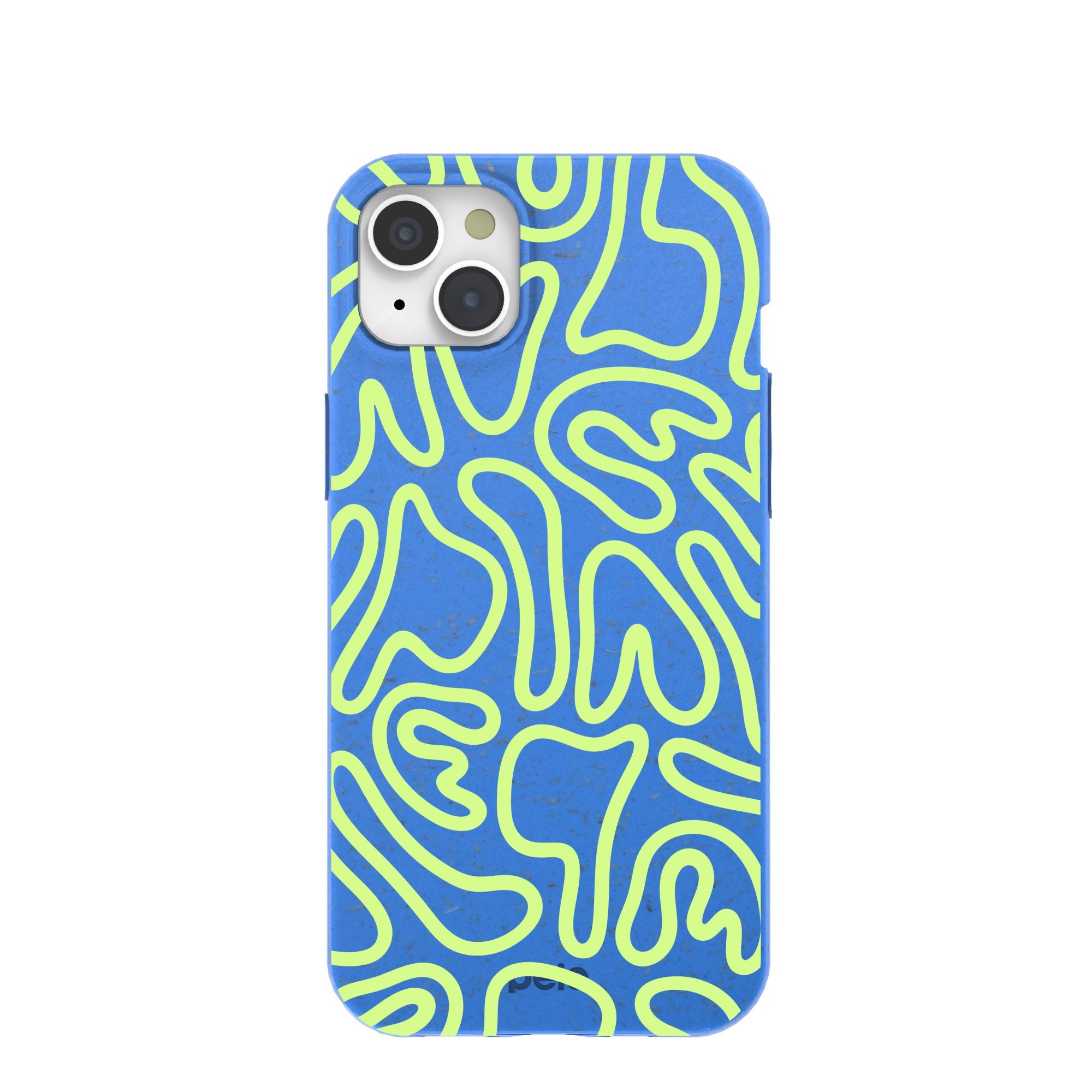 Electric Blue Dizzy Dreams iPhone 15 Plus Case Refurbished - Pela Case refurbished available on Cerqular