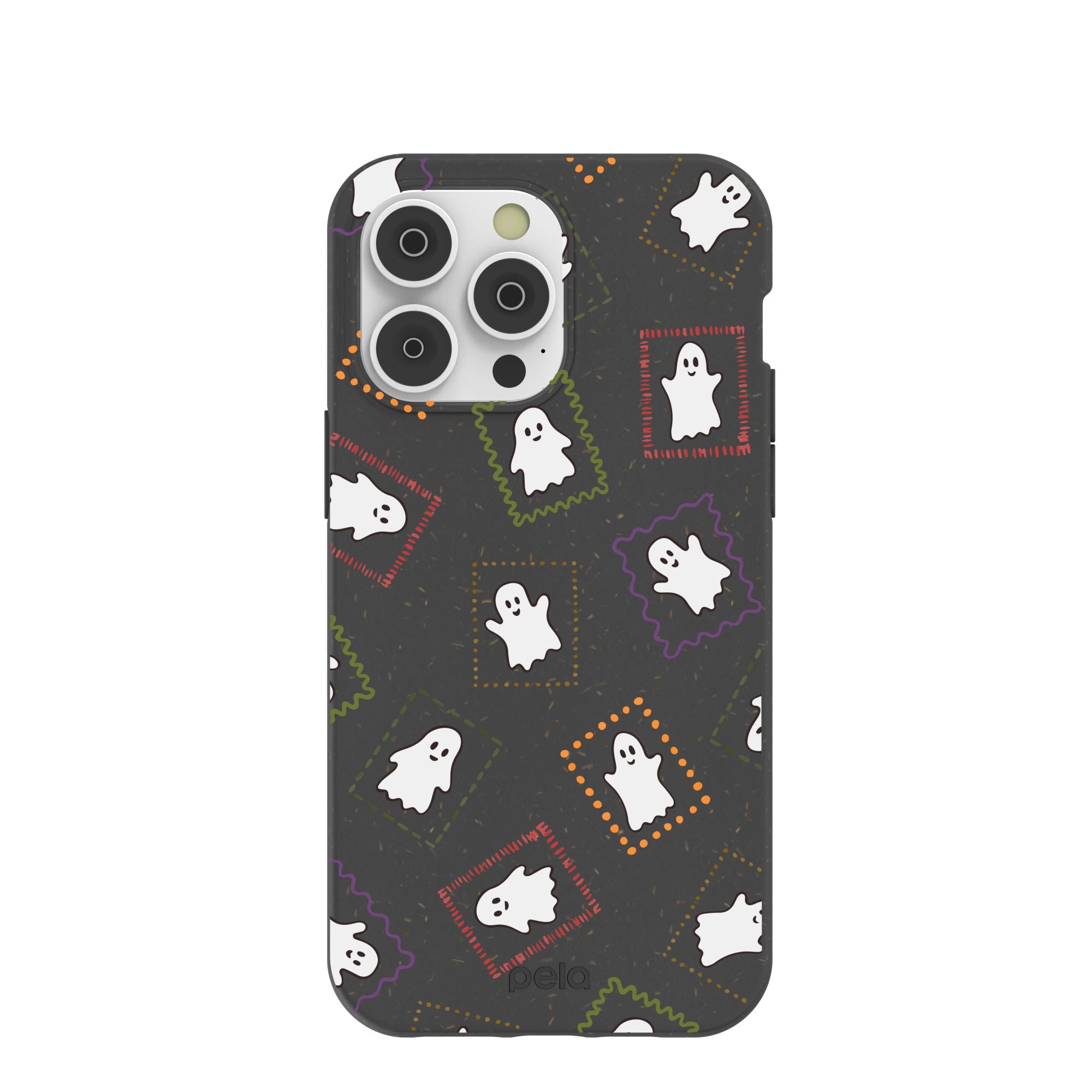 Black Ghost Stamps iPhone 14 Pro Max Case Refurbished - Pela Case refurbished available on Cerqular