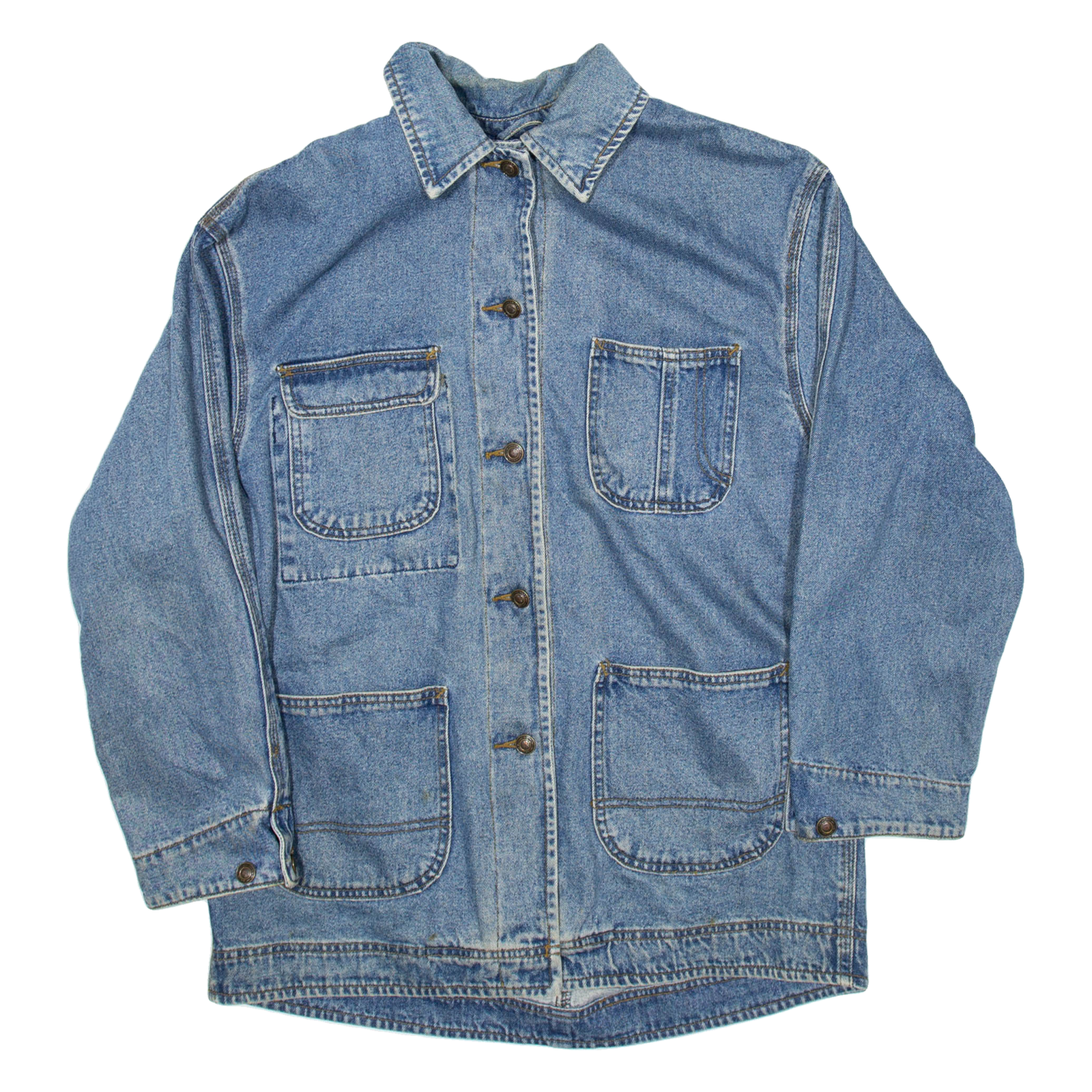 EAST WEST Womens Denim Jacket Blue S Refurbished - N/A refurbished available on Cerqular