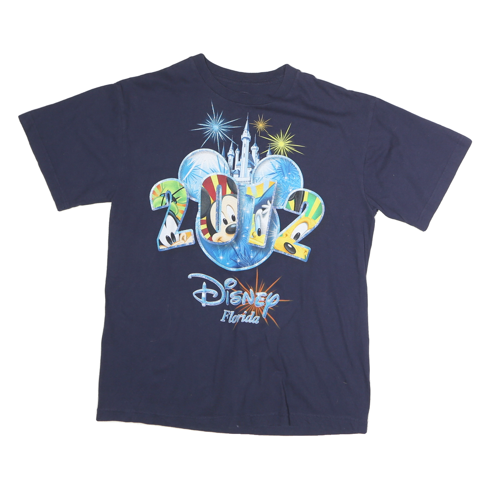 DISNEY Mens Blue Mickey Mouse 2012 Graphic T-Shirt L Short Sleeve Crew Neck Refurbished - N/A refurbished available on Cerqular