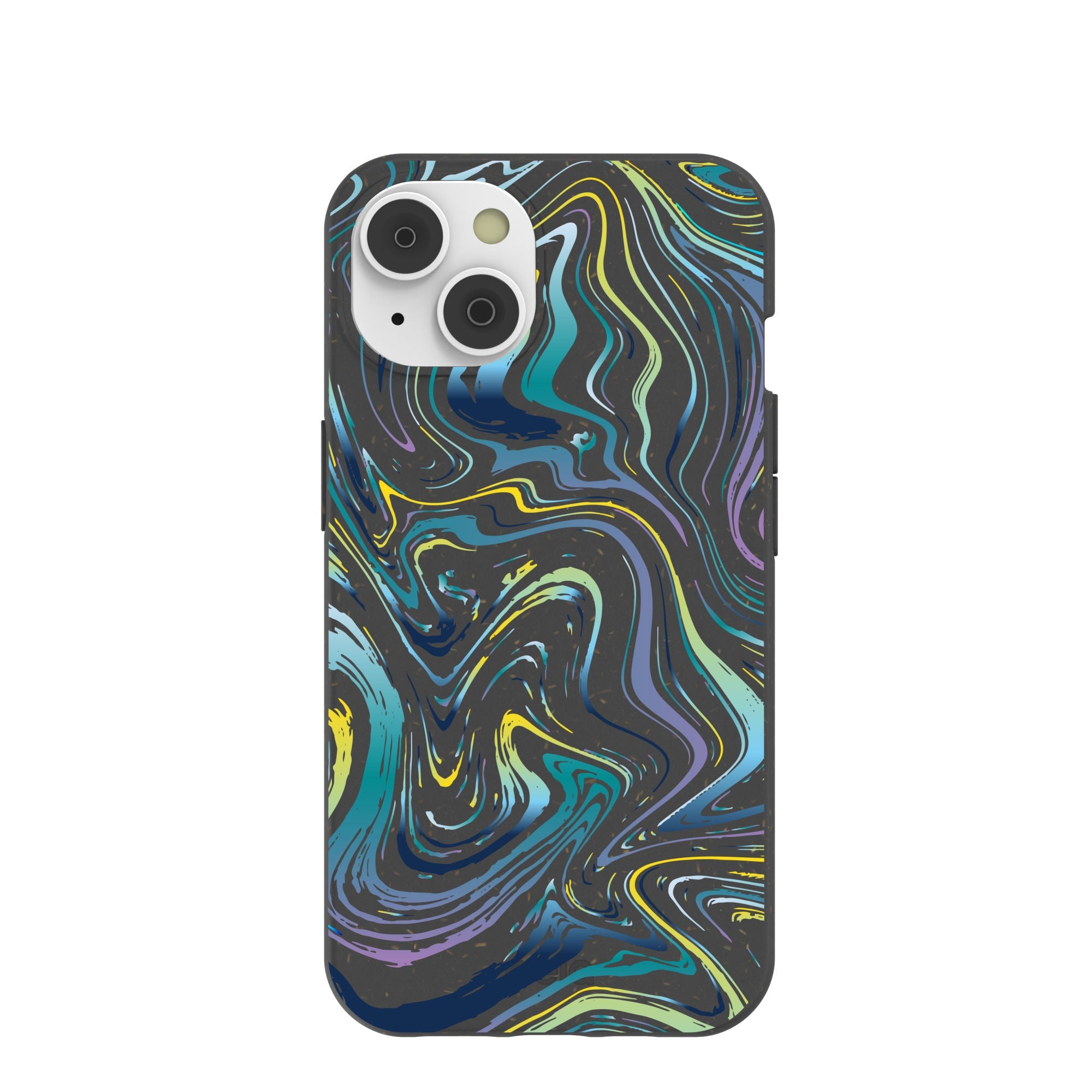 Black Space Waves iPhone 14/16e Case Refurbished - Pela Case refurbished available on Cerqular