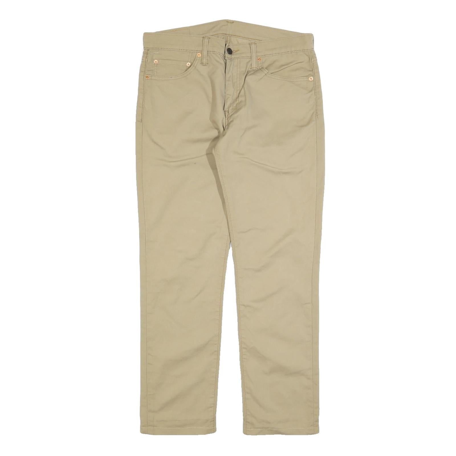 LEVI'S Mens Slim Beige Cotton Blend Zip Trousers W32 L29 Casual Classic Fit Refurbished - N/A refurbished available on Cerqular