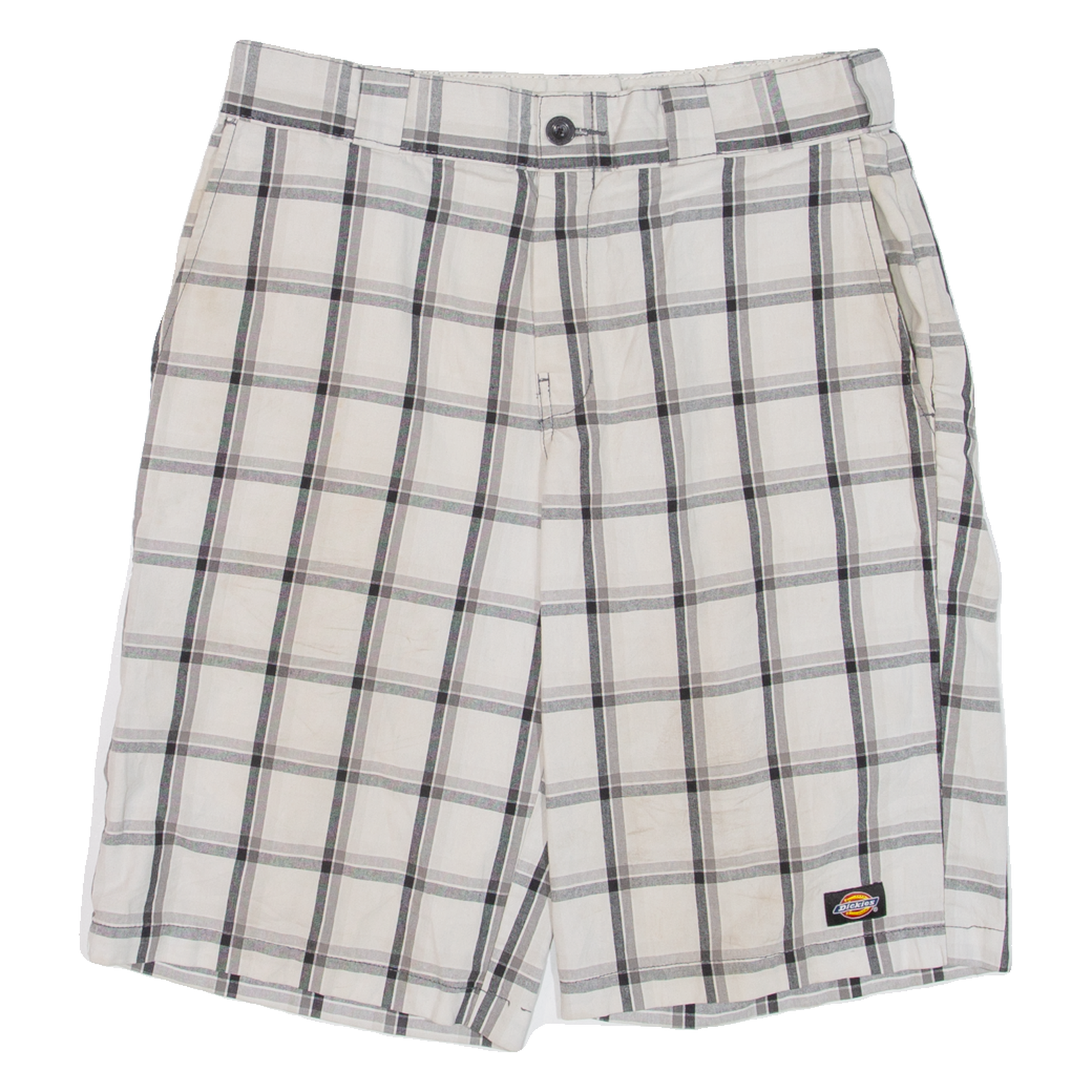 DICKIES Mens Workwear Shorts Beige Check M W32 Refurbished - N/A refurbished available on Cerqular