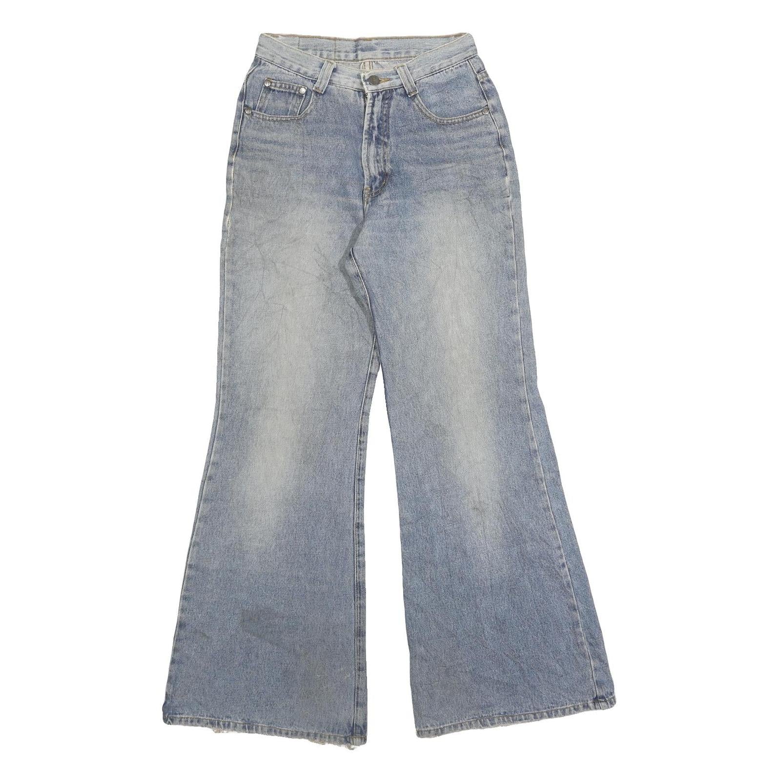 Womens Light Blue Regular Fit Flared Denim Cotton Blend Jeans W26 L30 Zip Refurbished - N/A refurbished available on Cerqular