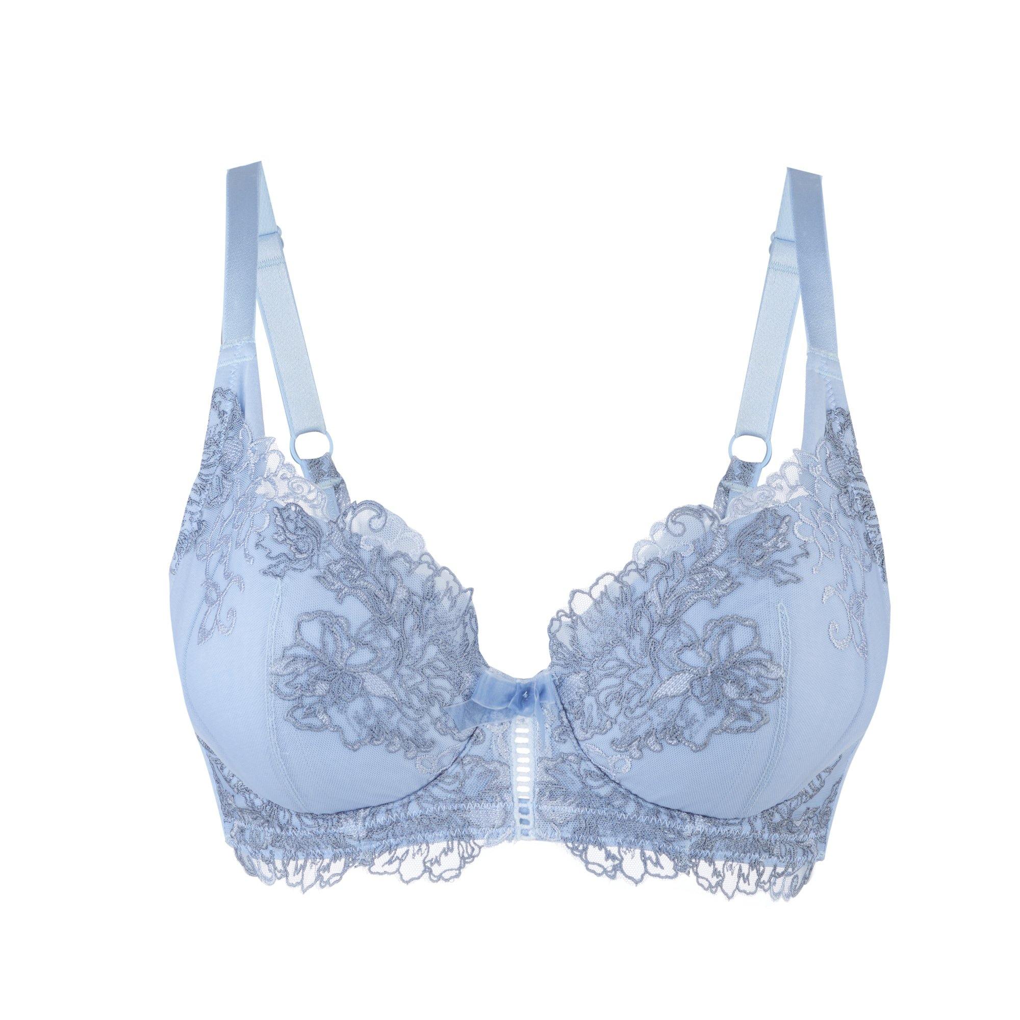 Ashley Embroidery Silk & Organic Cotton Supportive Plunge Bra | Size: 42DD Refurbished - Julie May Lingerie refurbished available on Cerqular