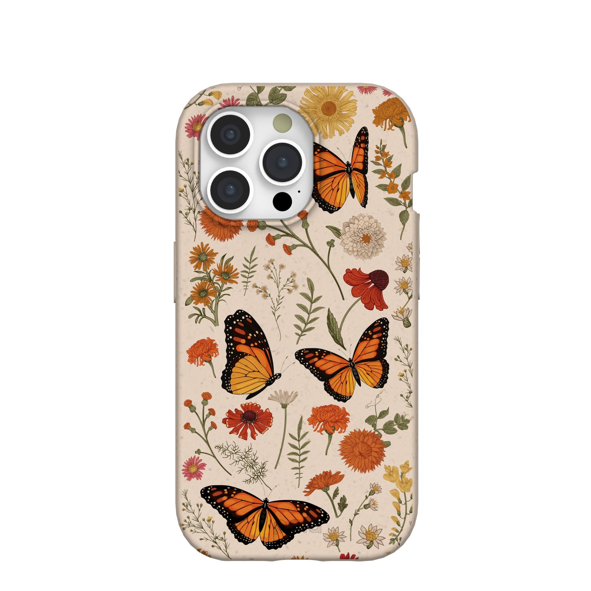 Seashell Monarch Butterfly iPhone 15 Pro Case Refurbished - Pela Case refurbished available on Cerqular