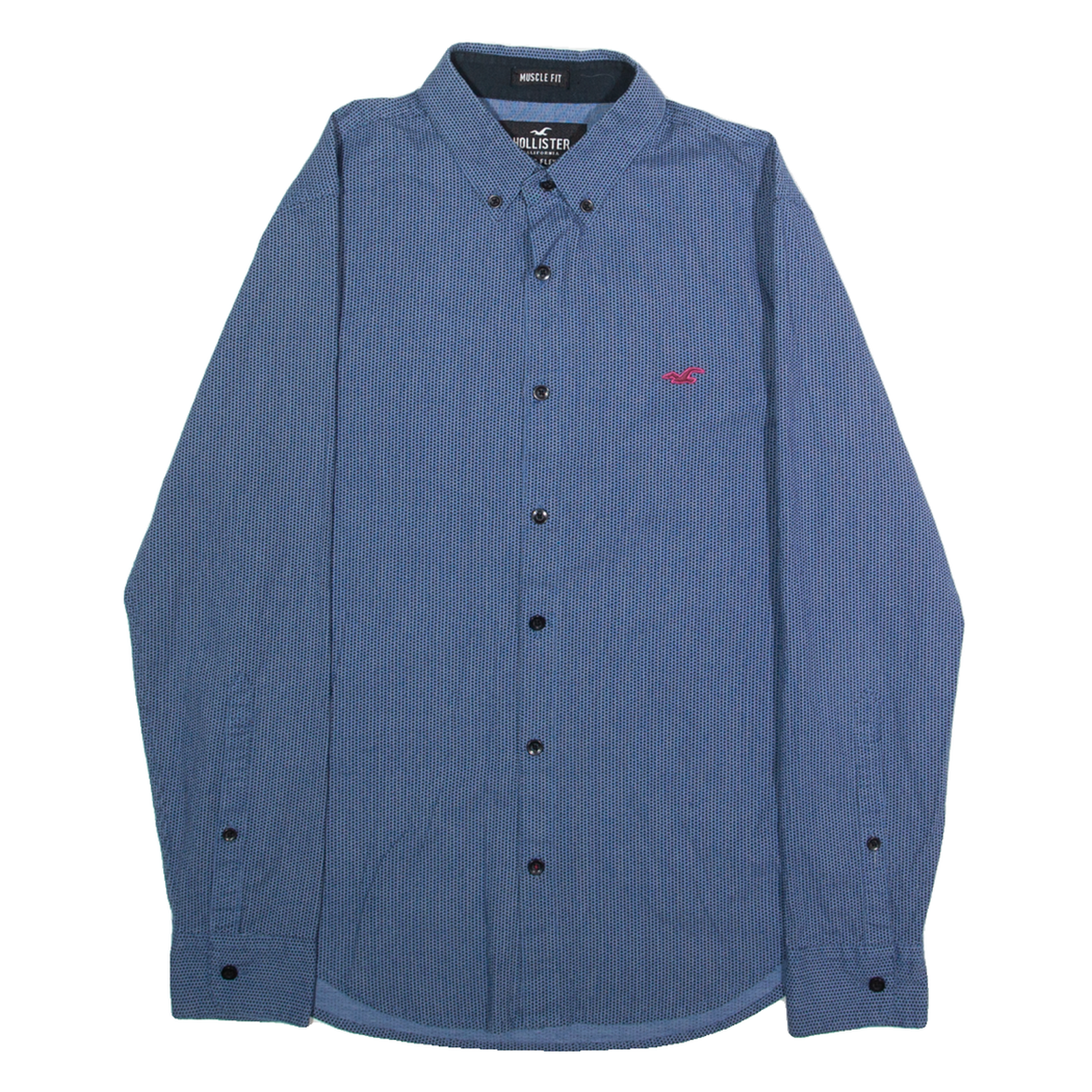 HOLLISTER Mens Shirt Blue Spotted Long Sleeve XS Refurbished - N/A refurbished available on Cerqular
