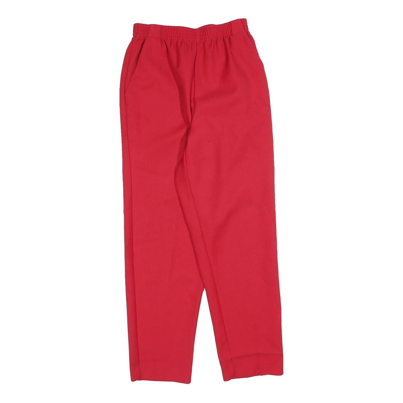 DON KENNY Womens Polyester Red Relaxed Straight Trousers W26 L26 Elastic Waist Refurbished - N/A refurbished available on Cerqular
