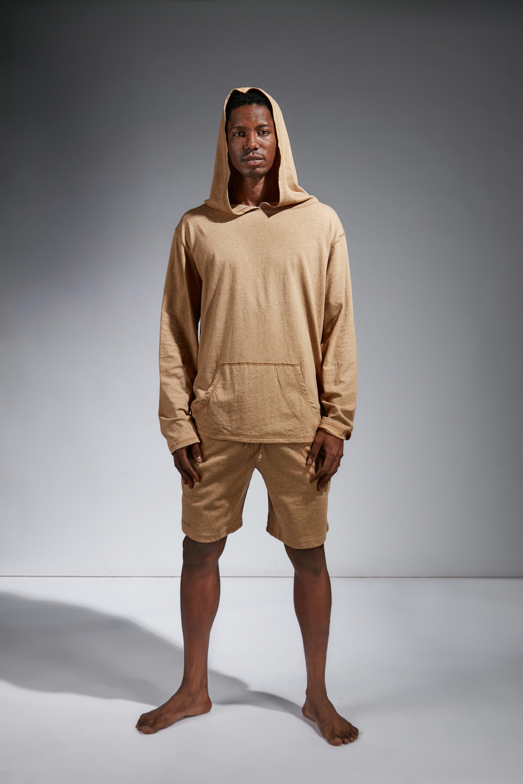 SHAVASANA HOODIE - COTTON | Color: MOKA | Size: S Refurbished - Inhala Soulwear refurbished available on Cerqular