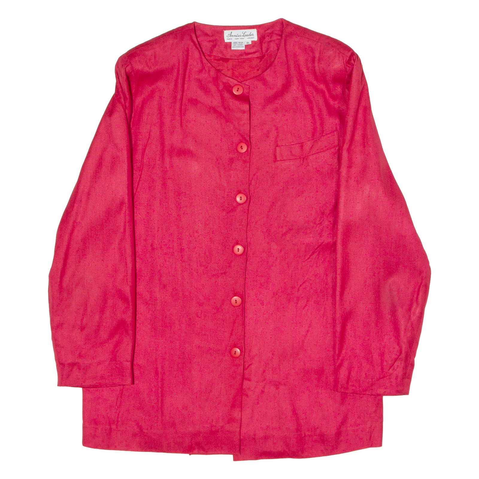 ANNEES LAUDER Womens Blazer Jacket Red Silk 80s XL Refurbished - N/A refurbished available on Cerqular