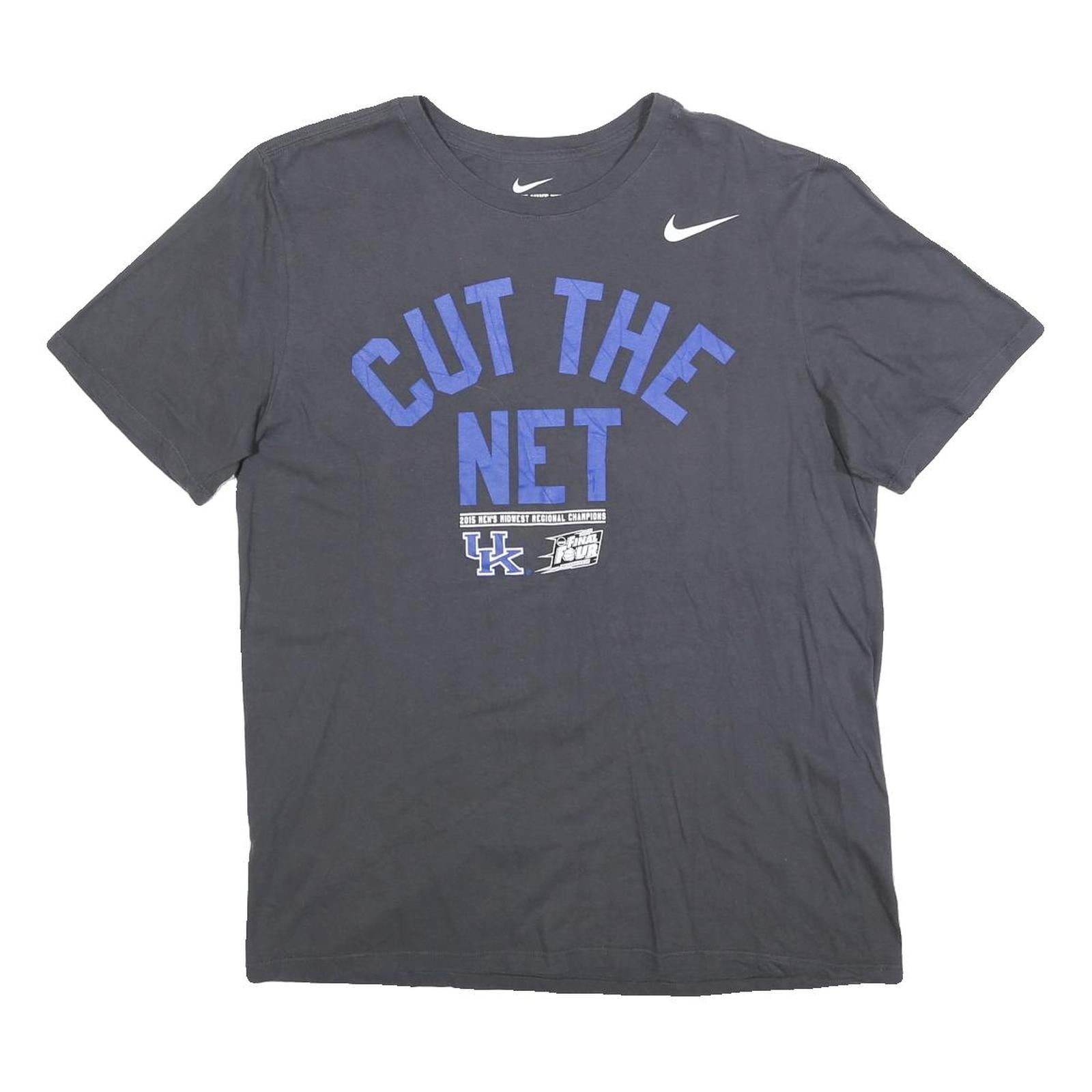 NIKE Mens Black Cut The Net Graphic T-Shirt L Short Sleeve Crew Neck Refurbished - N/A refurbished available on Cerqular