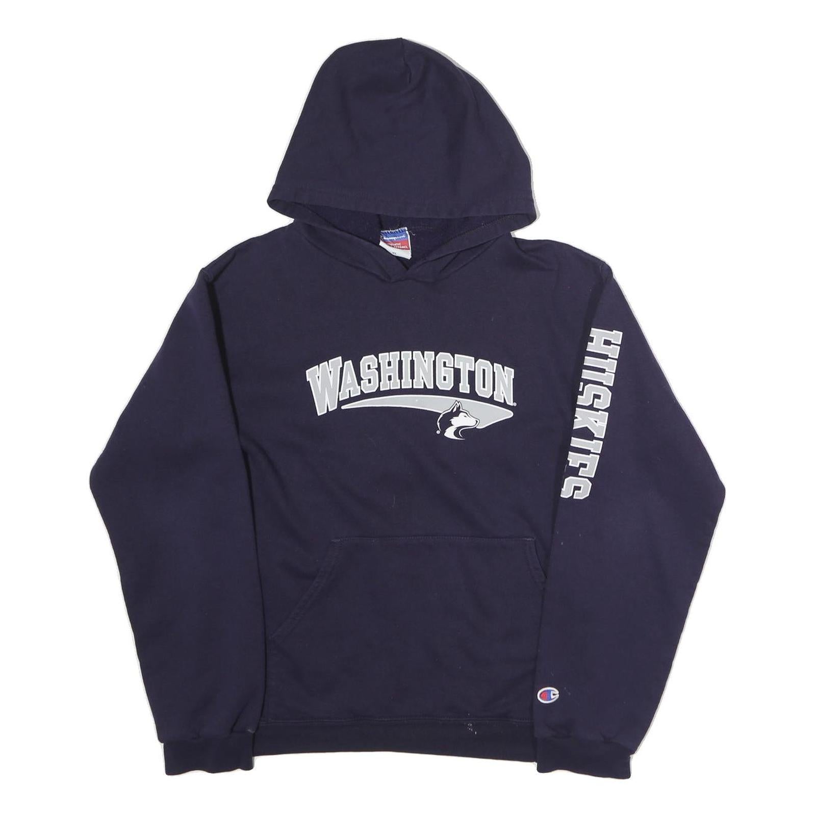 CHAMPION Mens Navy Washington Huskies Pullover Hoodie XL Cotton Blend Refurbished - N/A refurbished available on Cerqular