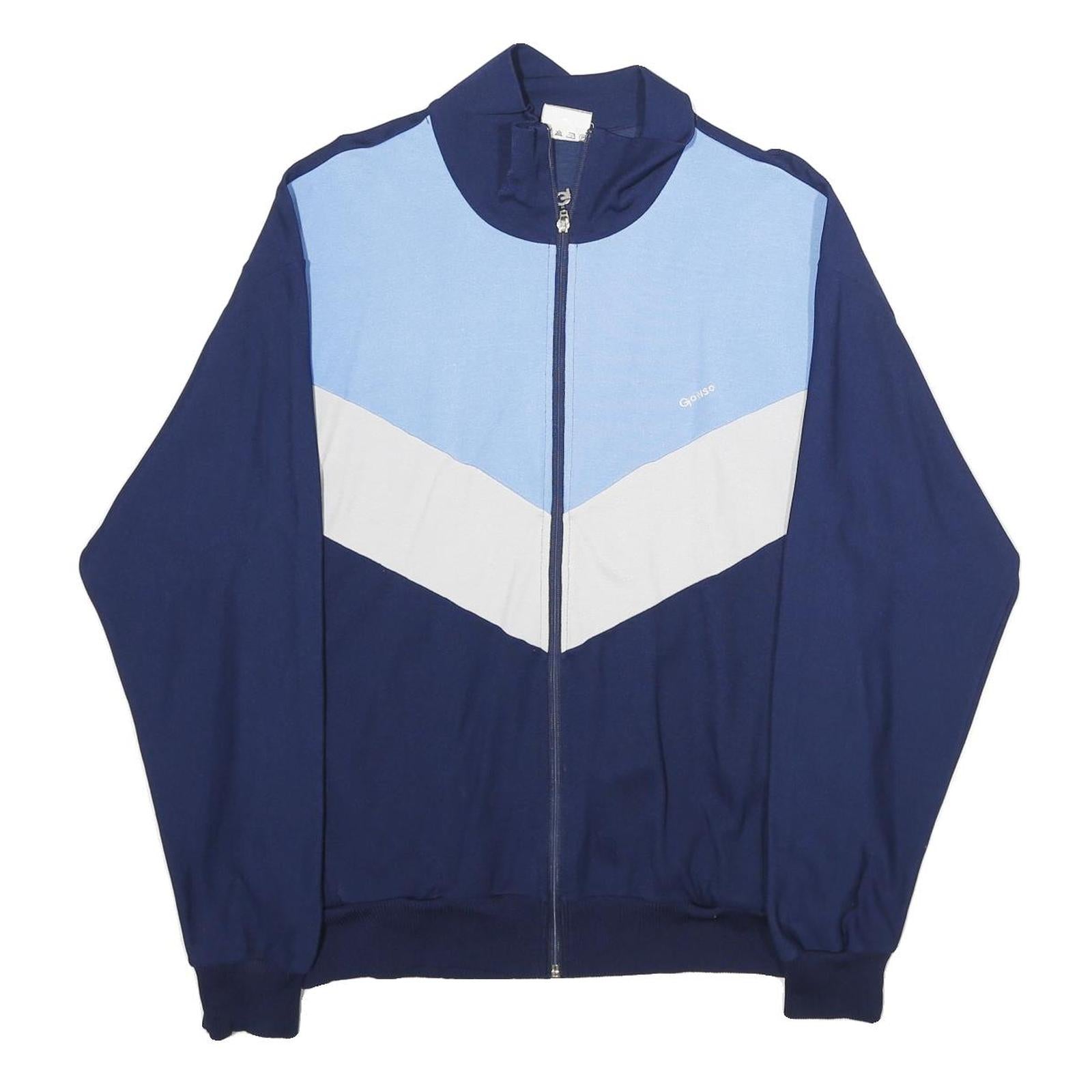 GONSO Mens Blue & Light Blue Jacket L Cotton Blend Colourblock Zip Activewear Refurbished - N/A refurbished available on Cerqular