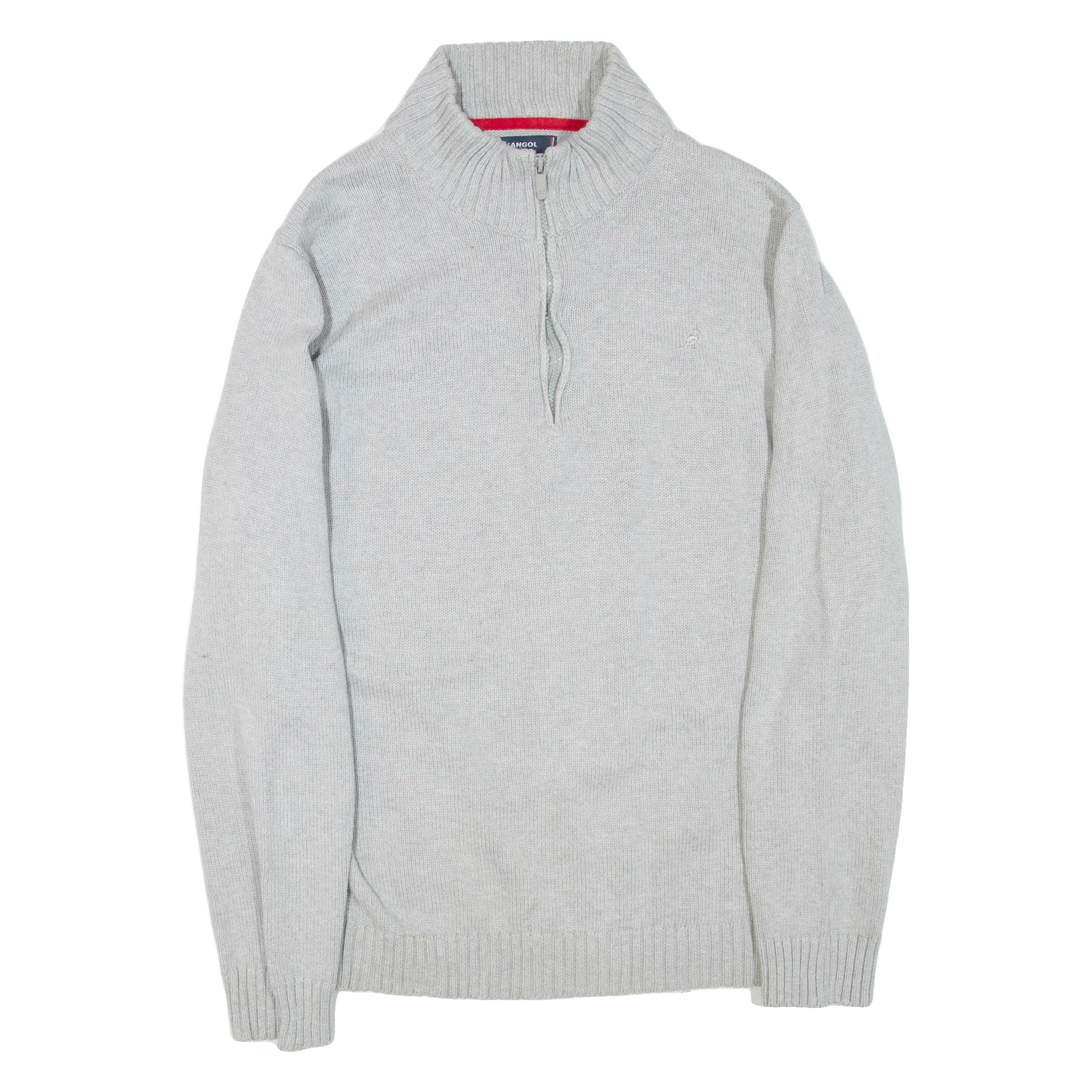 KANGOL Mens Jumper Grey 1/4 Zip Tight Knit XL Refurbished - N/A refurbished available on Cerqular