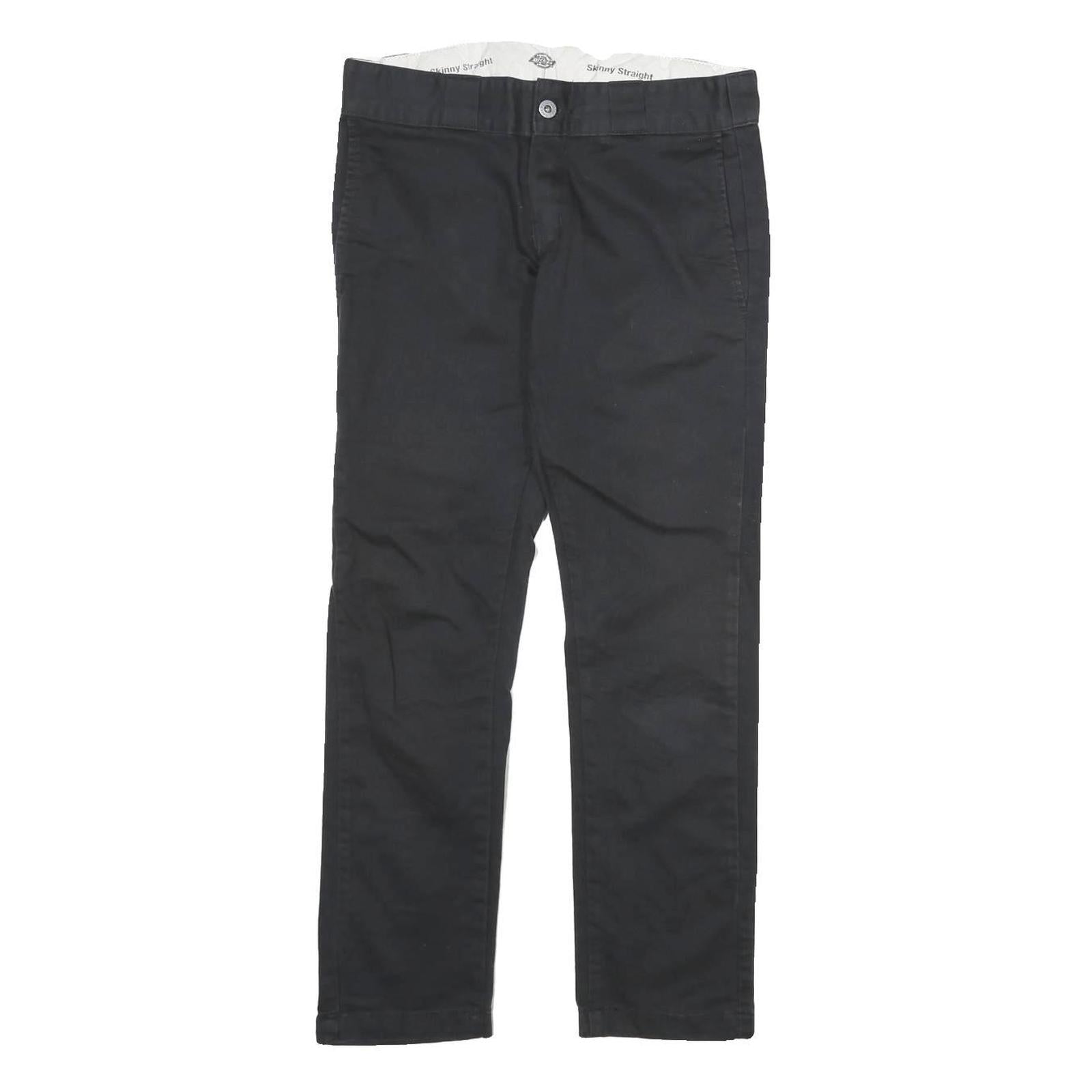 DICKIES Mens Cotton Black Slim Straight Trousers W30 L28 Workwear Zip Closure Refurbished - N/A refurbished available on Cerqular