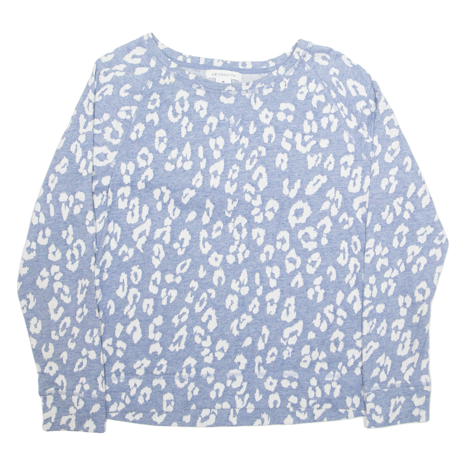 LIZ CLAIBORNE Womens Printed Blouse Blue Long Sleeve Animal Print M Refurbished - N/A refurbished available on Cerqular