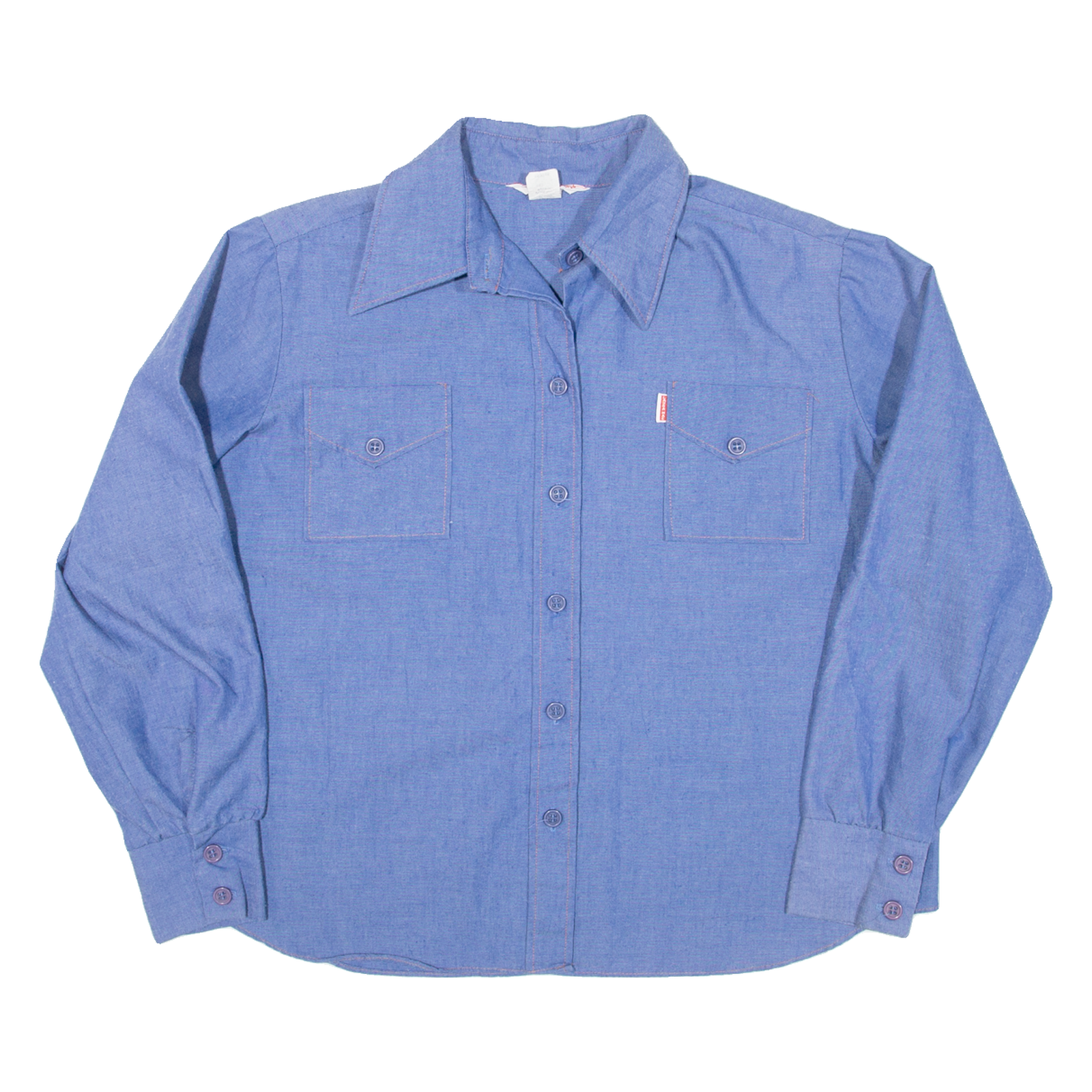 LAURAMAE Womens Plain Shirt Blue Long Sleeve L Refurbished - N/A refurbished available on Cerqular