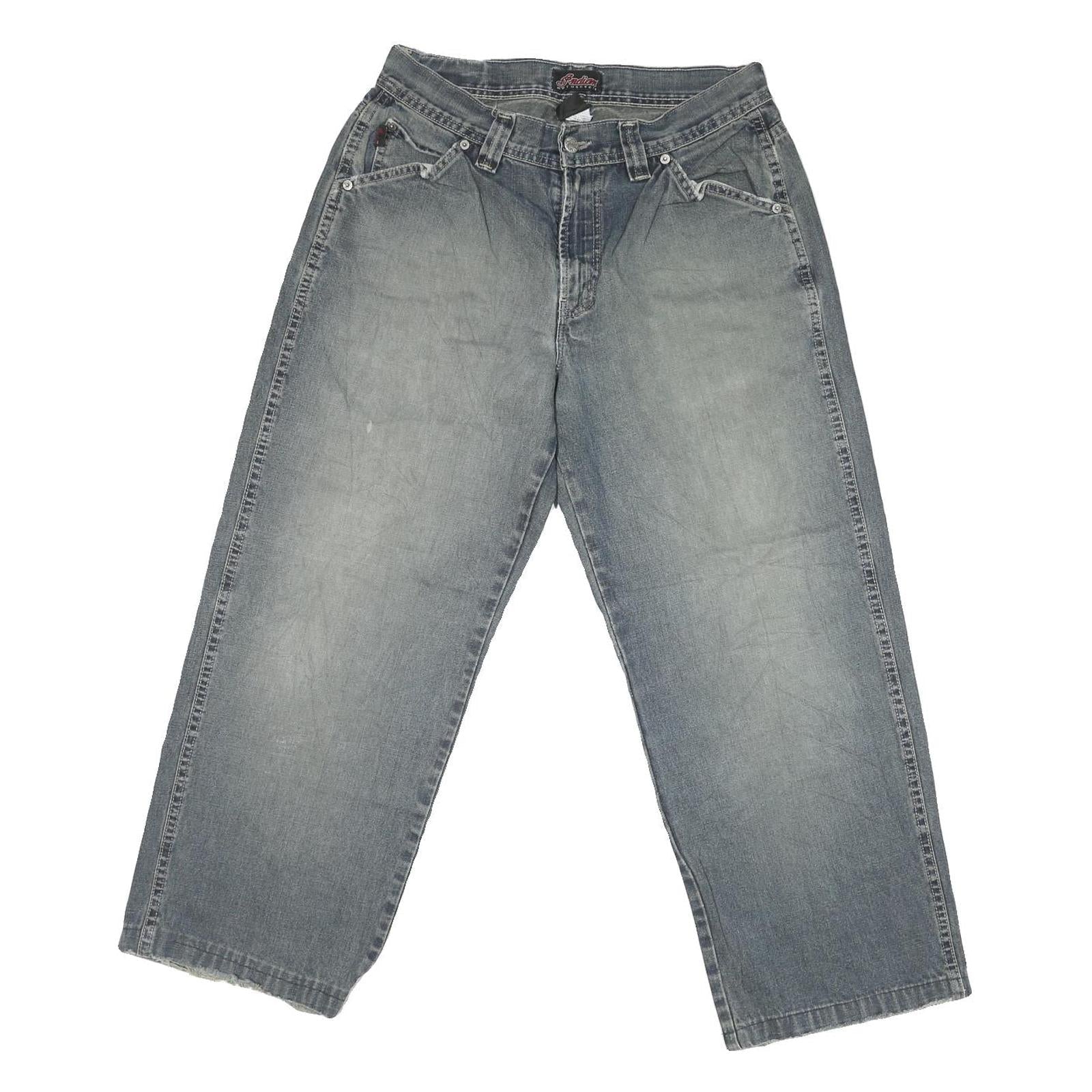 INDIAN Mens Classic Blue Denim Stone Wash Jeans W30 L27 Relaxed Fit Zip Refurbished - N/A refurbished available on Cerqular
