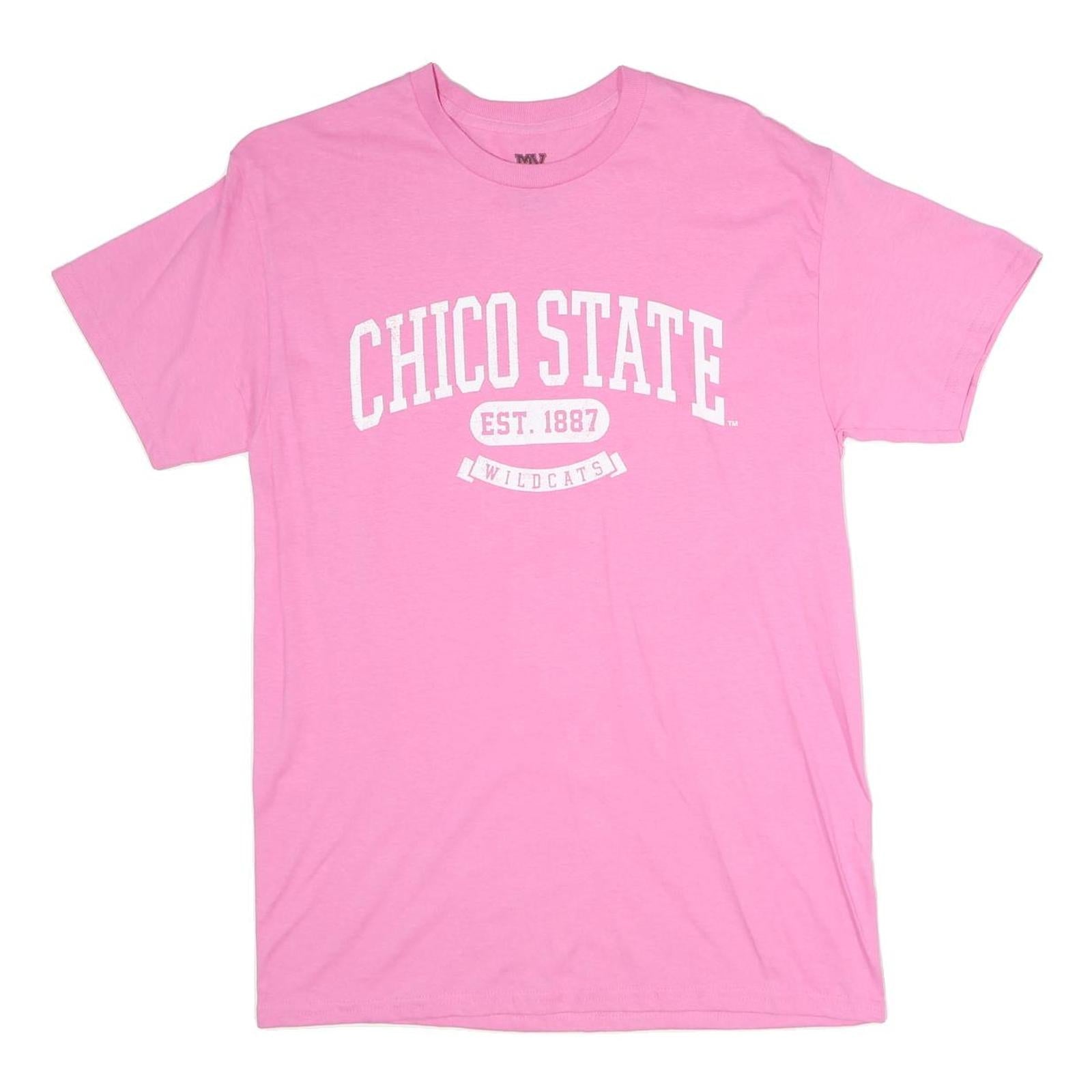 MV SPORT Mens Pink Chico State Graphic T-Shirt M Short Sleeve Crew Neck Casual Refurbished - N/A refurbished available on Cerqular