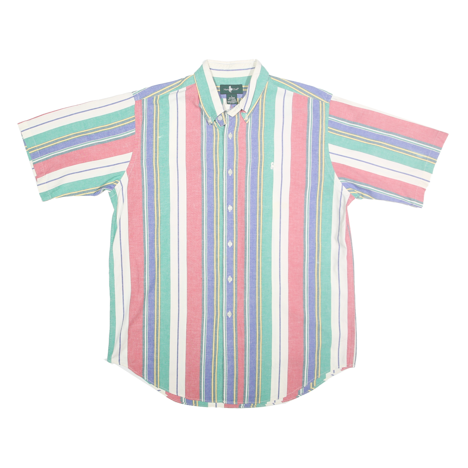 Buy HUNT CLUB Mens Green & Pink Striped Cotton Shirt L Button-Down Collar Short Refurbished - $19.49 HUNT CLUB Mens Green & Pink Striped Cotton Shirt L Button-Down Collar Short Refurbished - N/A refurbished available on Cerqular