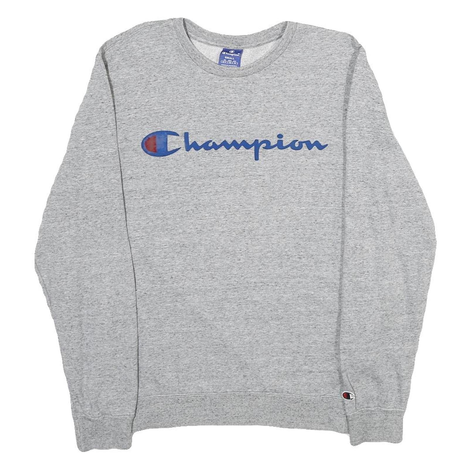 Buy CHAMPION Mens Grey Crew Neck S Cotton Blend Sweatshirt Pullover Logo Refurbished - $33.79 CHAMPION Mens Grey Crew Neck S Cotton Blend Sweatshirt Pullover Logo Refurbished - N/A refurbished available on Cerqular
