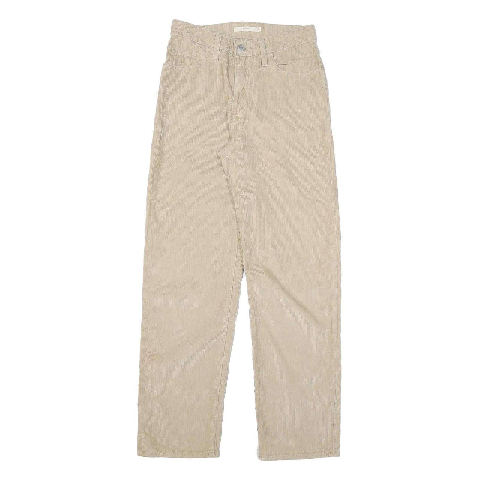 LEVI'S Womens Beige Cotton Blend Regular Straight Trousers W27 L30 Casual Zip Refurbished - N/A refurbished available on Cerqular