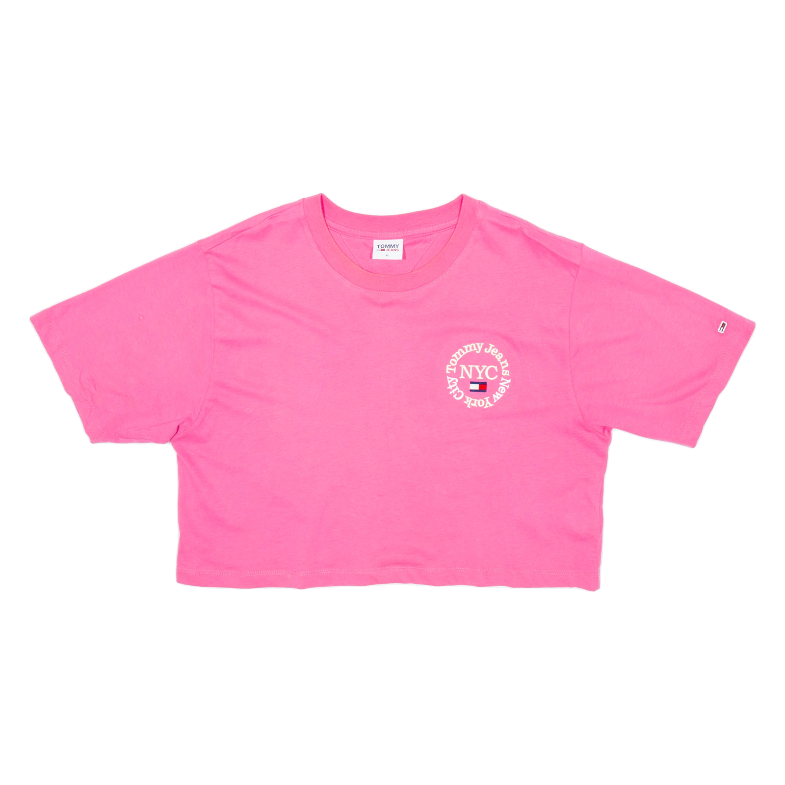 TOMMY HILFIGER Crop Womens T-Shirt Pink XL Refurbished - N/A refurbished available on Cerqular