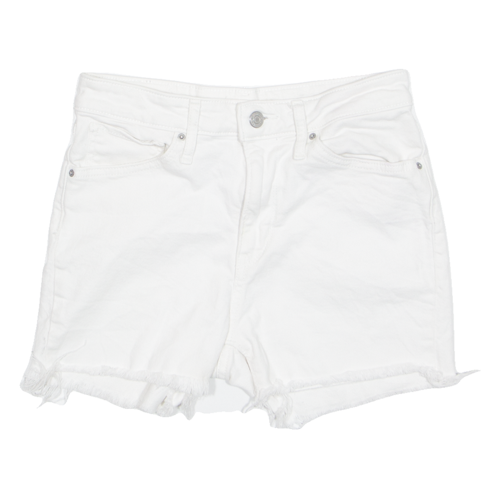 LEVI'S Cut Off 721 High Rise Womens Denim Shorts White S W26 Refurbished - N/A refurbished available on Cerqular