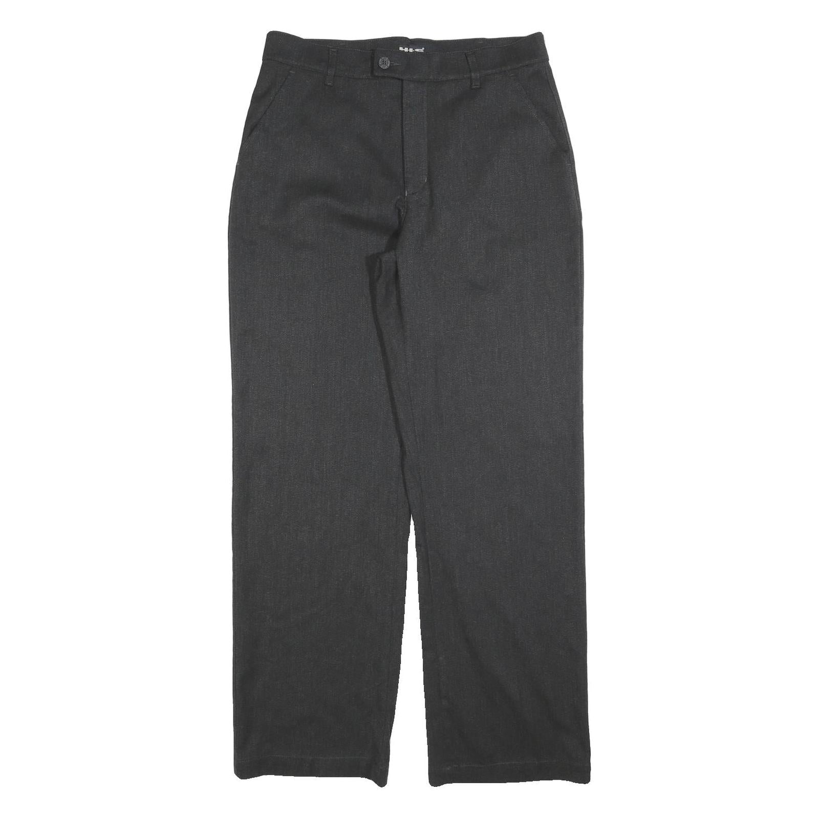 HIS JEANS Mens Cotton Blend Black Regular Straight Trousers W31 L31 Classic Zip Refurbished - N/A refurbished available on Cerqular