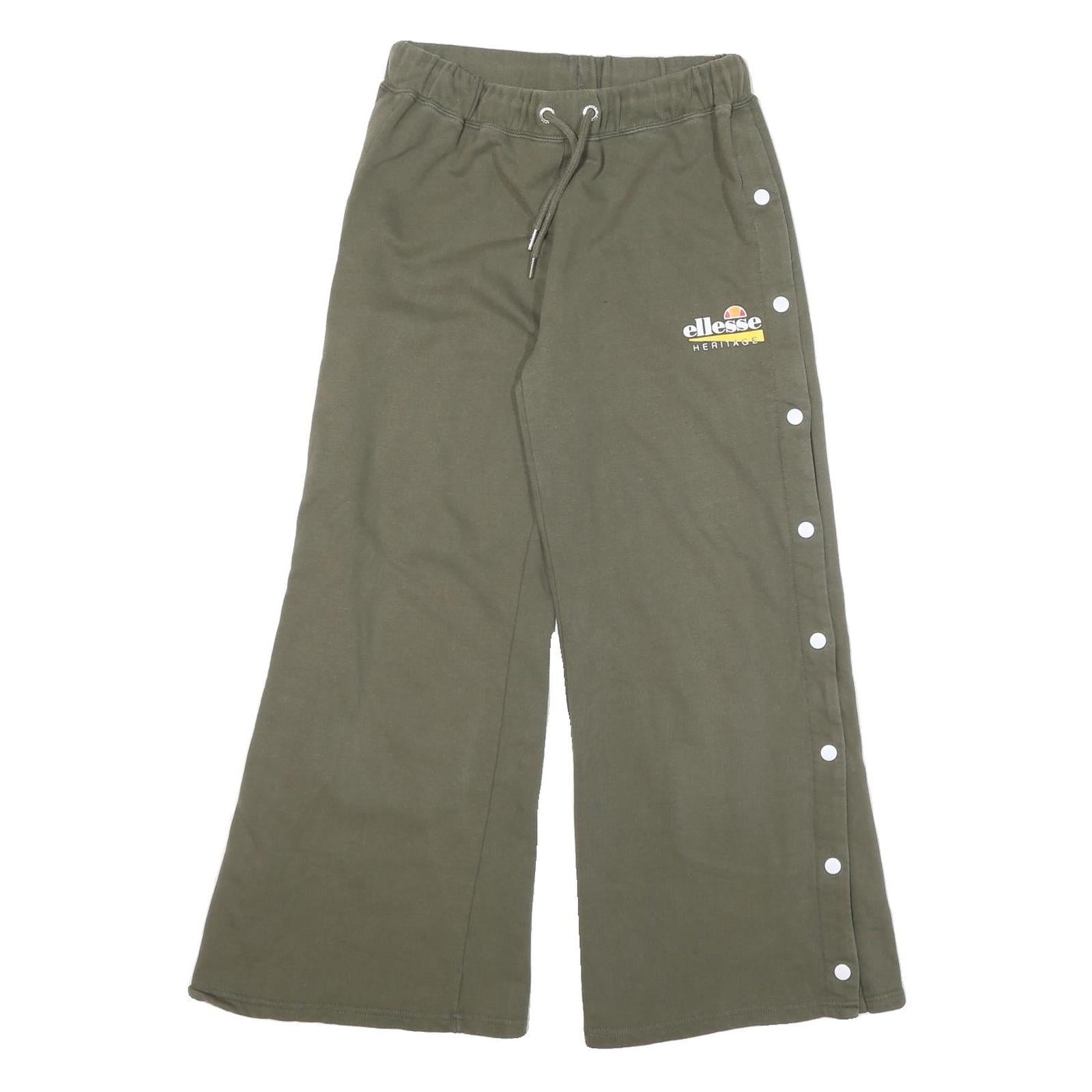 ELLESSE Womens Joggers Green Slim Wide-Leg S W27 L26 Heritage Logo Casual Refurbished - N/A refurbished available on Cerqular