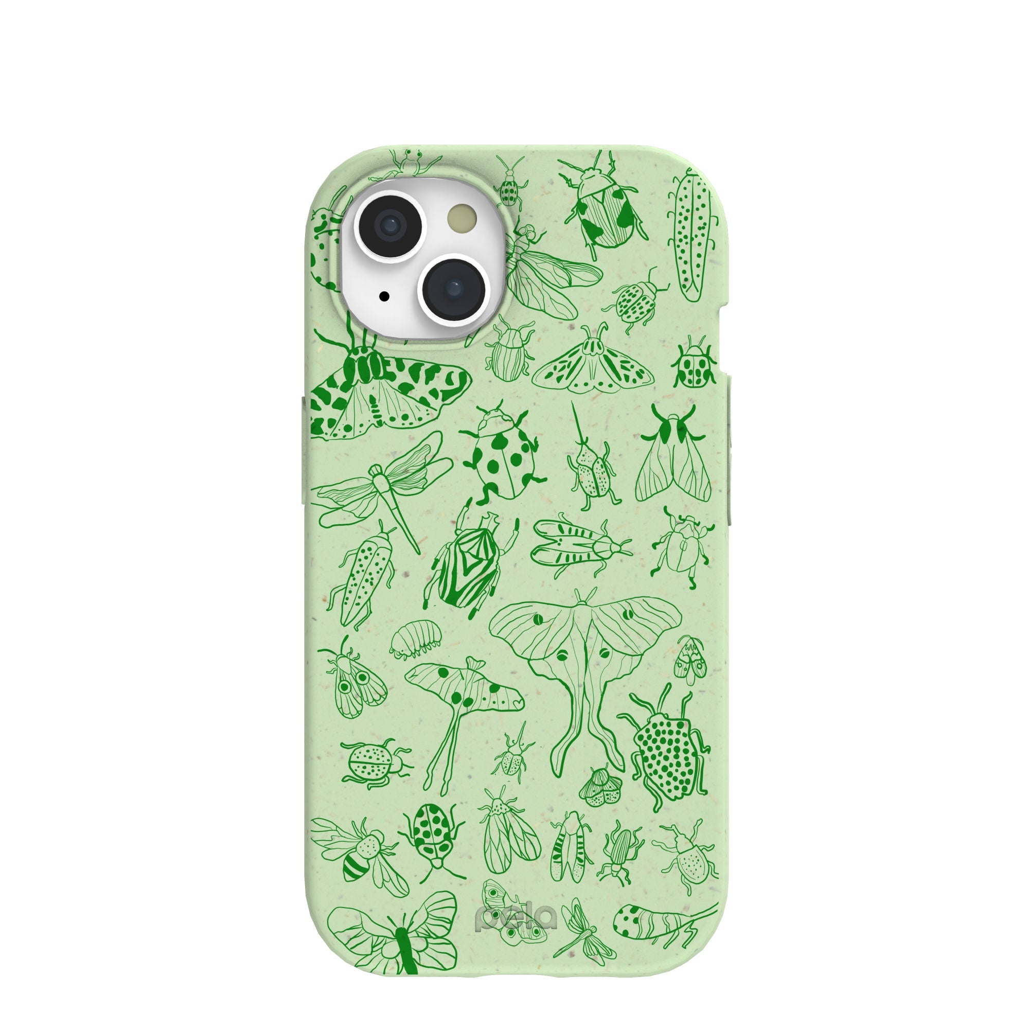 Sage Green Linear Entomology iPhone 15 Case Refurbished - Pela Case refurbished available on Cerqular