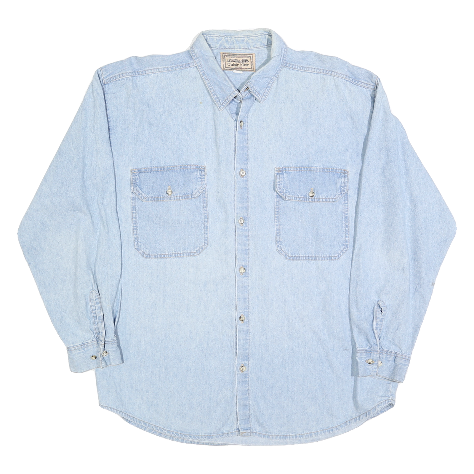 Buy CALVIN KLEIN Mens Blue Denim Shirt L Classic Cotton Long Sleeve Button Pocket Refurbished - $35.09 CALVIN KLEIN Mens Blue Denim Shirt L Classic Cotton Long Sleeve Button Pocket Refurbished - N/A refurbished available on Cerqular
