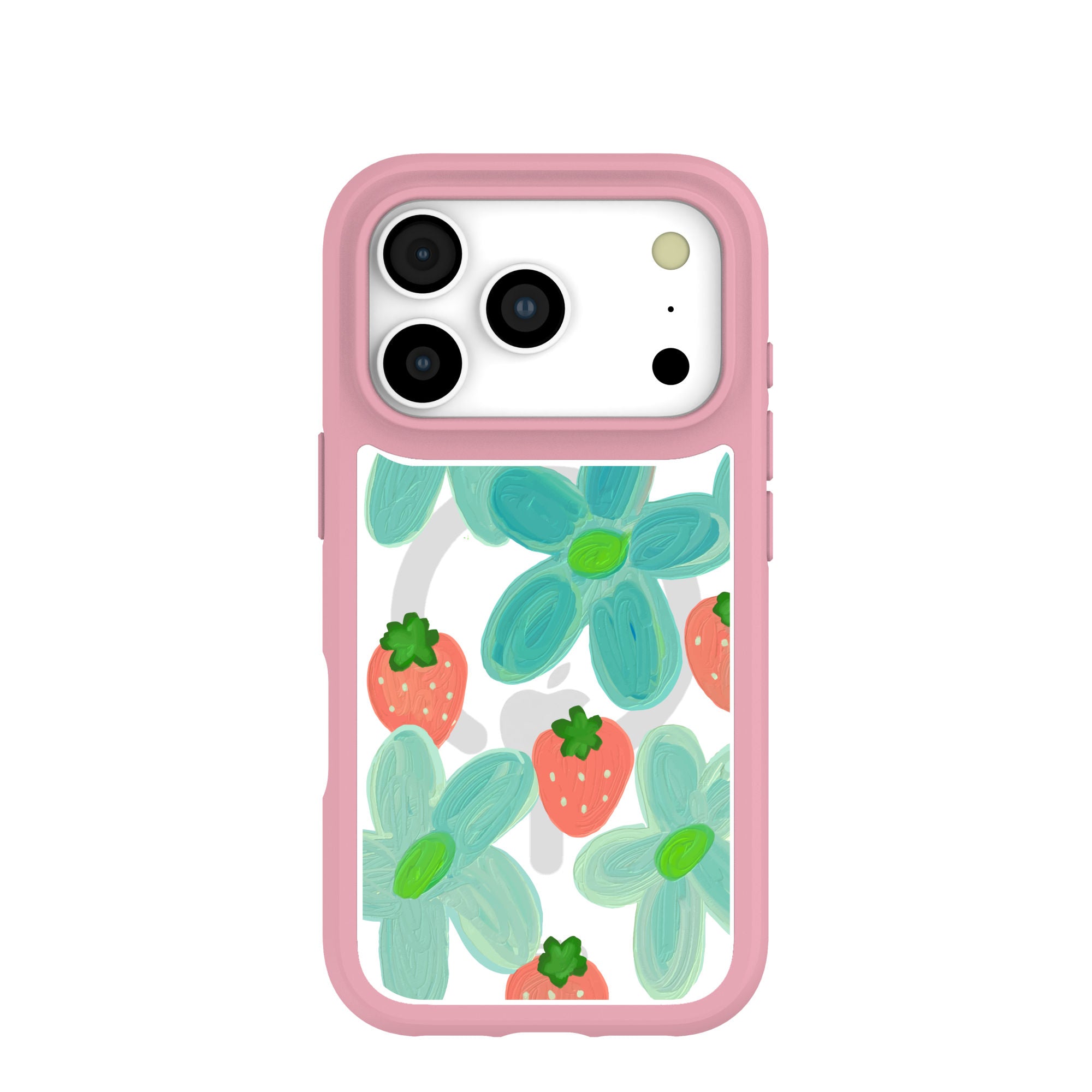 Clear Berry Belle iPhone 17 Pro Case With Petal Pink Ridge (MagSafe included) Refurbished - Pela Case refurbished available on Cerqular