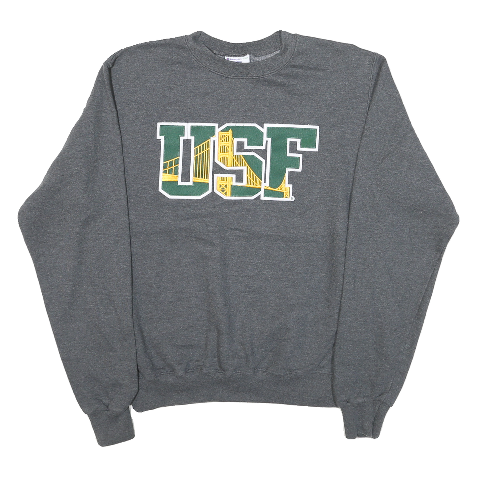 CHAMPION Mens Grey USF Crew Neck S Cotton Blend Pullover Sweatshirt Refurbished - N/A refurbished available on Cerqular