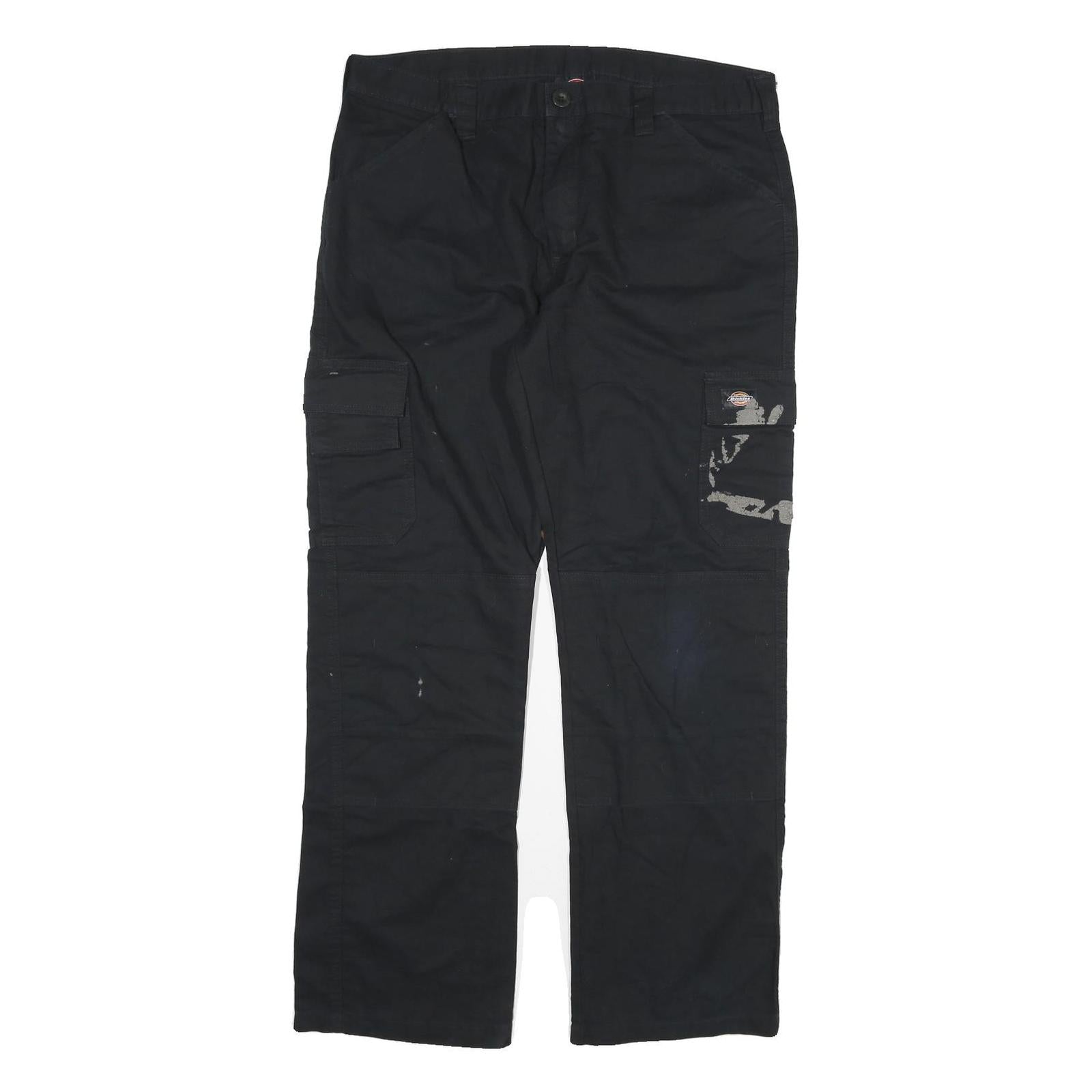 DICKIES Mens Black Regular Fit Cargo Trousers W36 L32 Workwear Utility Zip Refurbished - N/A refurbished available on Cerqular