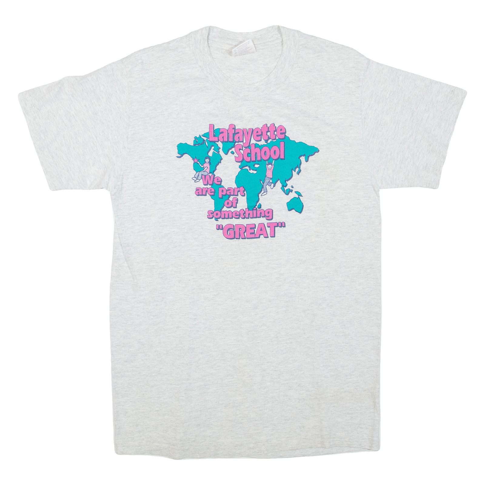 HANES Lafayette School Mens T-Shirt Grey M Refurbished - N/A refurbished available on Cerqular