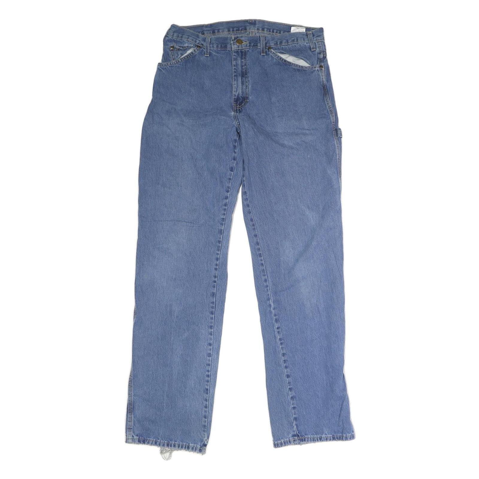 DICKIES Mens Jeans Blue Regular Straight Denim Medium W35 L34 Workwear Button Refurbished - N/A refurbished available on Cerqular