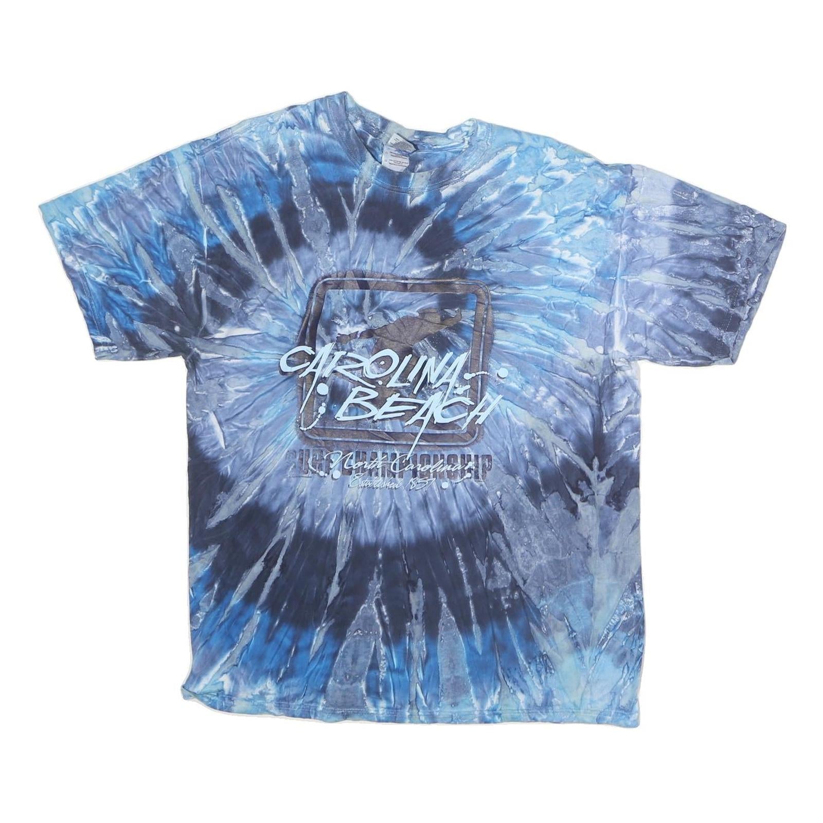 GILDAN Mens Blue Tie Dye Graphic T-Shirt L Crew Neck Short Sleeve Cotton Refurbished - N/A refurbished available on Cerqular