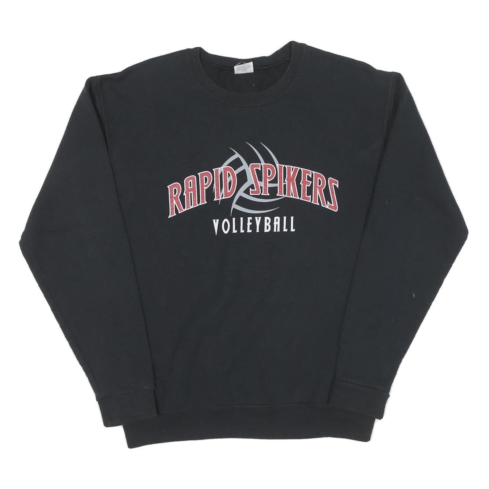 Mens Black Rapid Spikers Volleyball Crew Neck S Cotton Sweatshirt Pullover Refurbished - N/A refurbished available on Cerqular