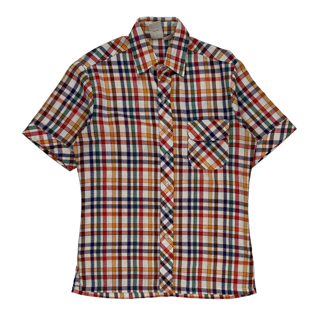 Alfie California Checked Short Sleeve Shirt - Medium Multicoloured Cotton Blend Refurbished - Thrifted (note: this is a term often used to describe second- refurbished available on Cerqular